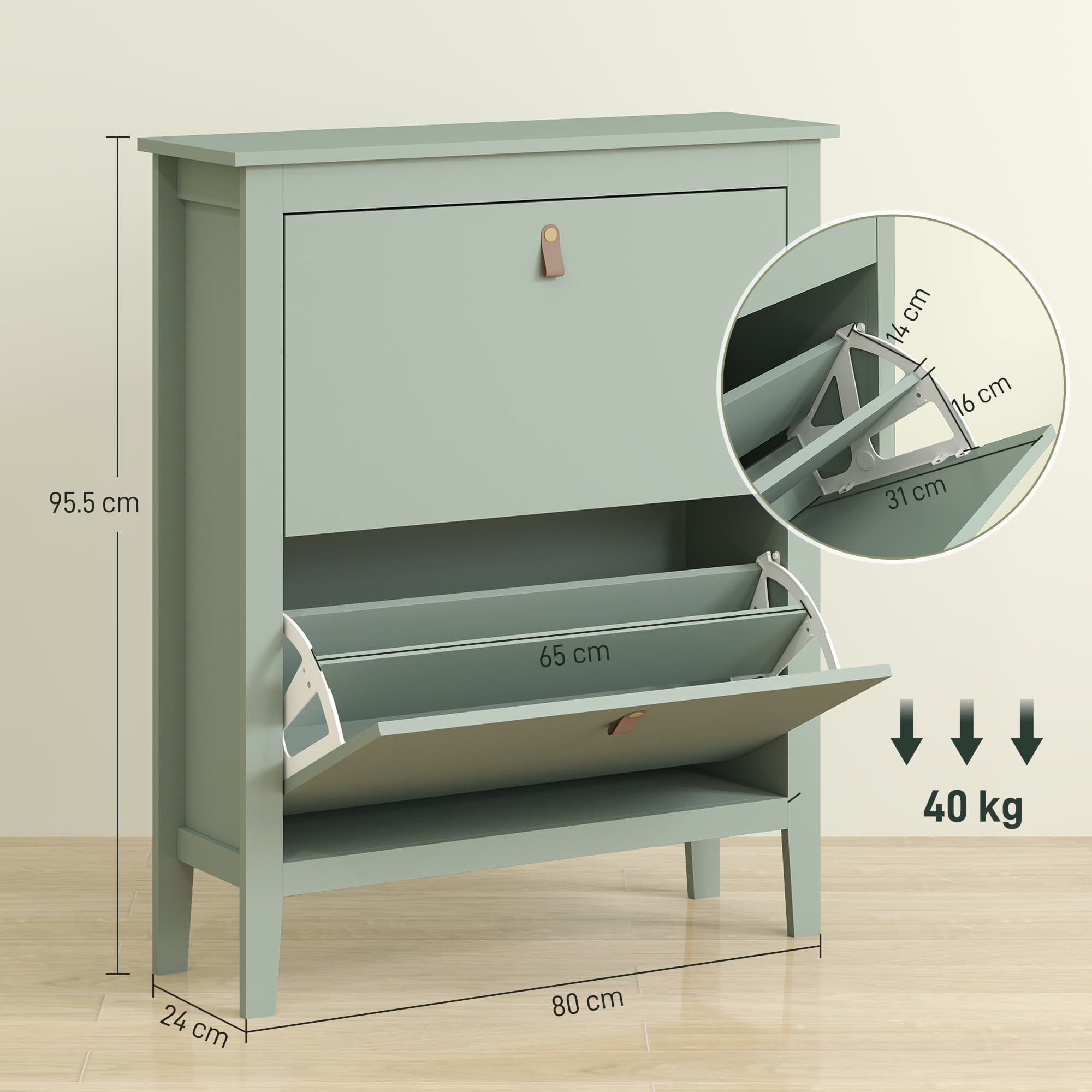 Transform Your Hallway with this Slim Green Shoe Cabinet - image 3