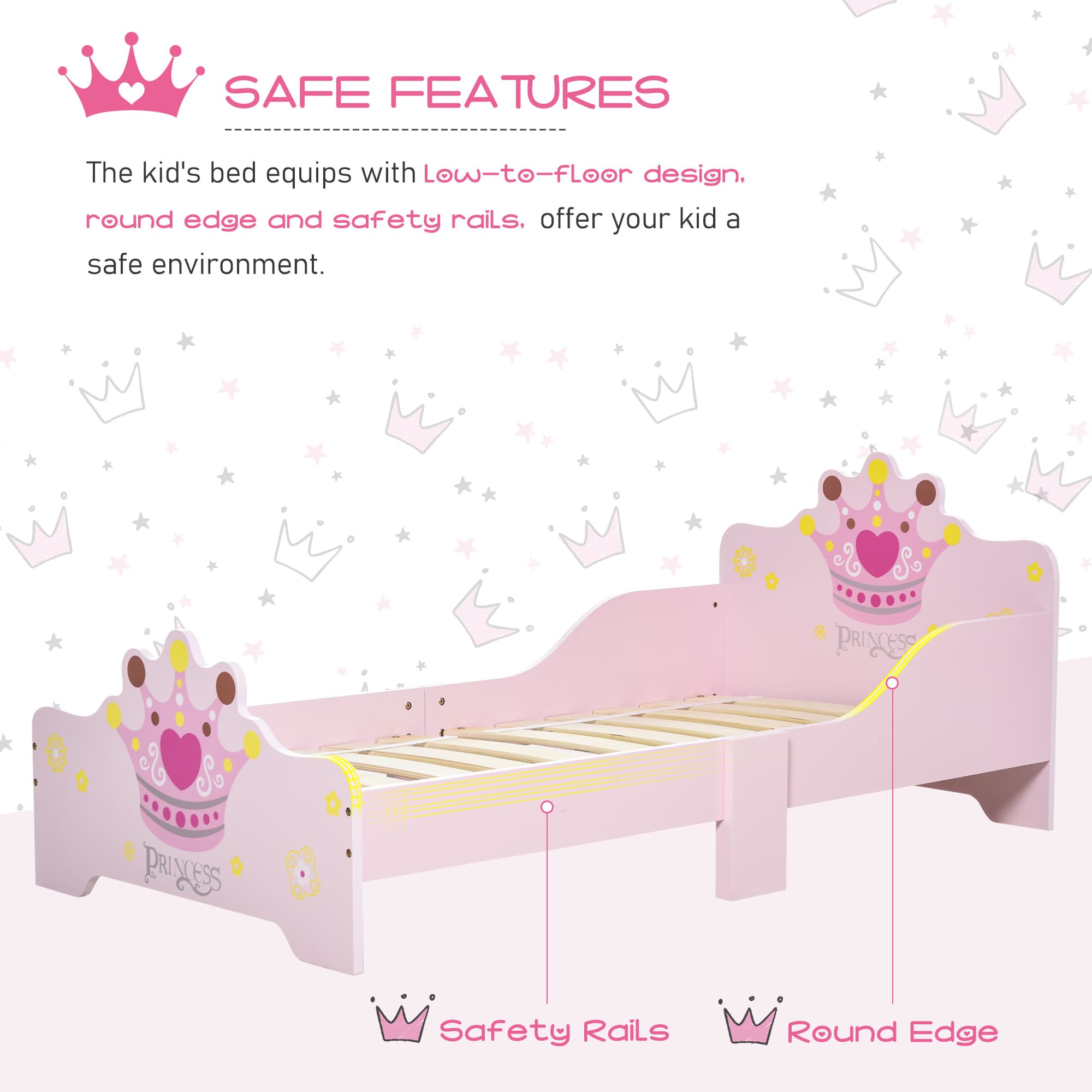 Transform Their Room with this Pink Princess Toddler Bed - image 3