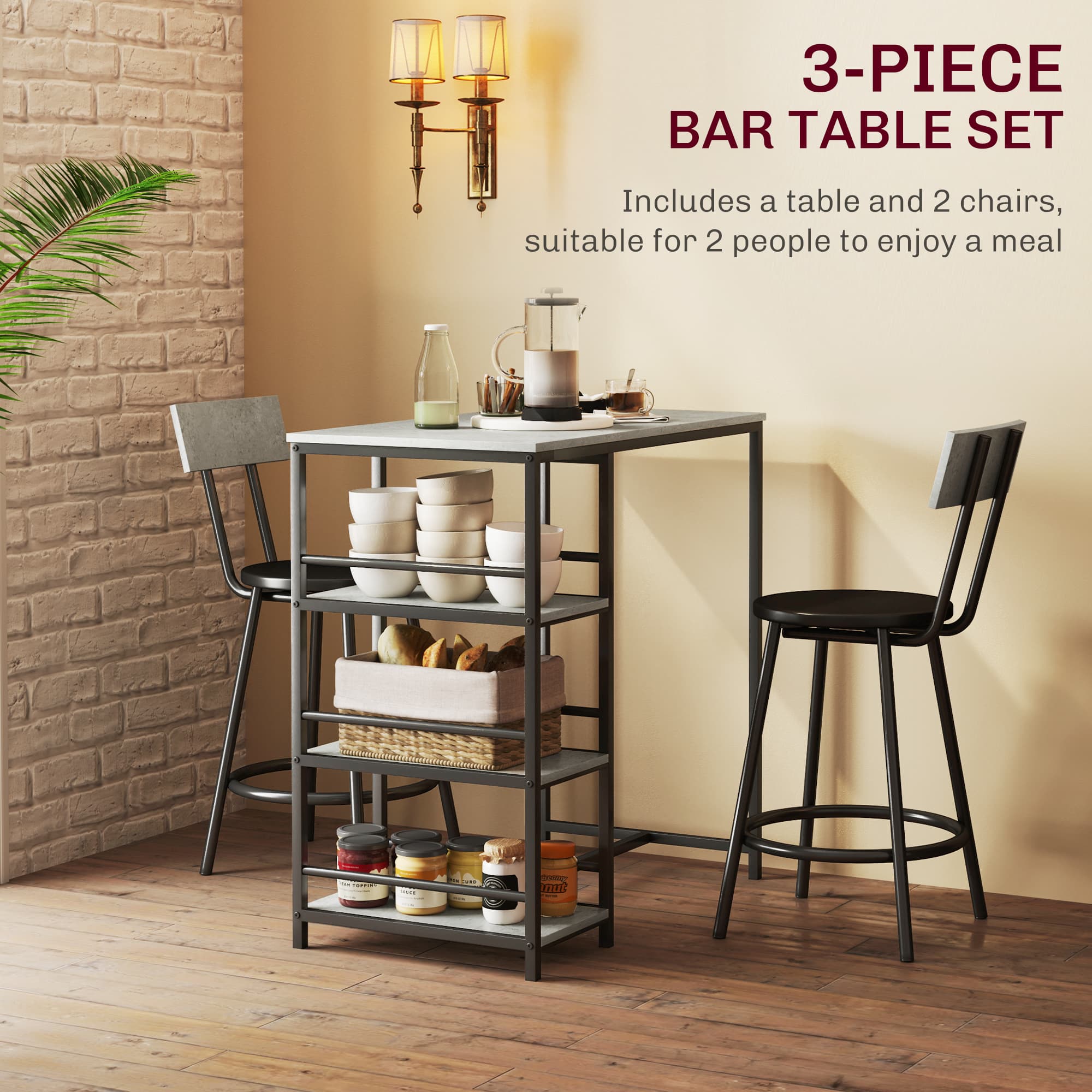 Maximise Your Space with this Compact 3-Piece Dining Set - image 1