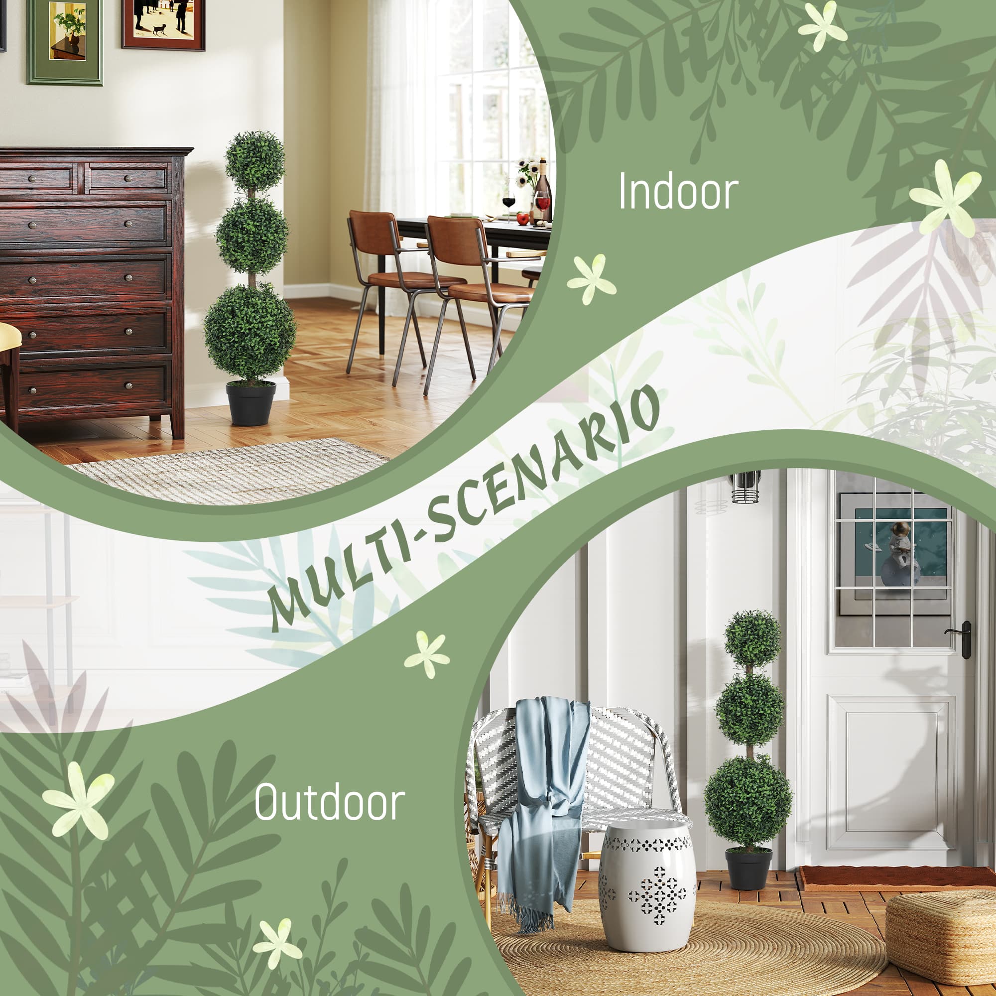 Effortless Elegance: 100cm Artificial Boxwood Topiary Trees - image 2