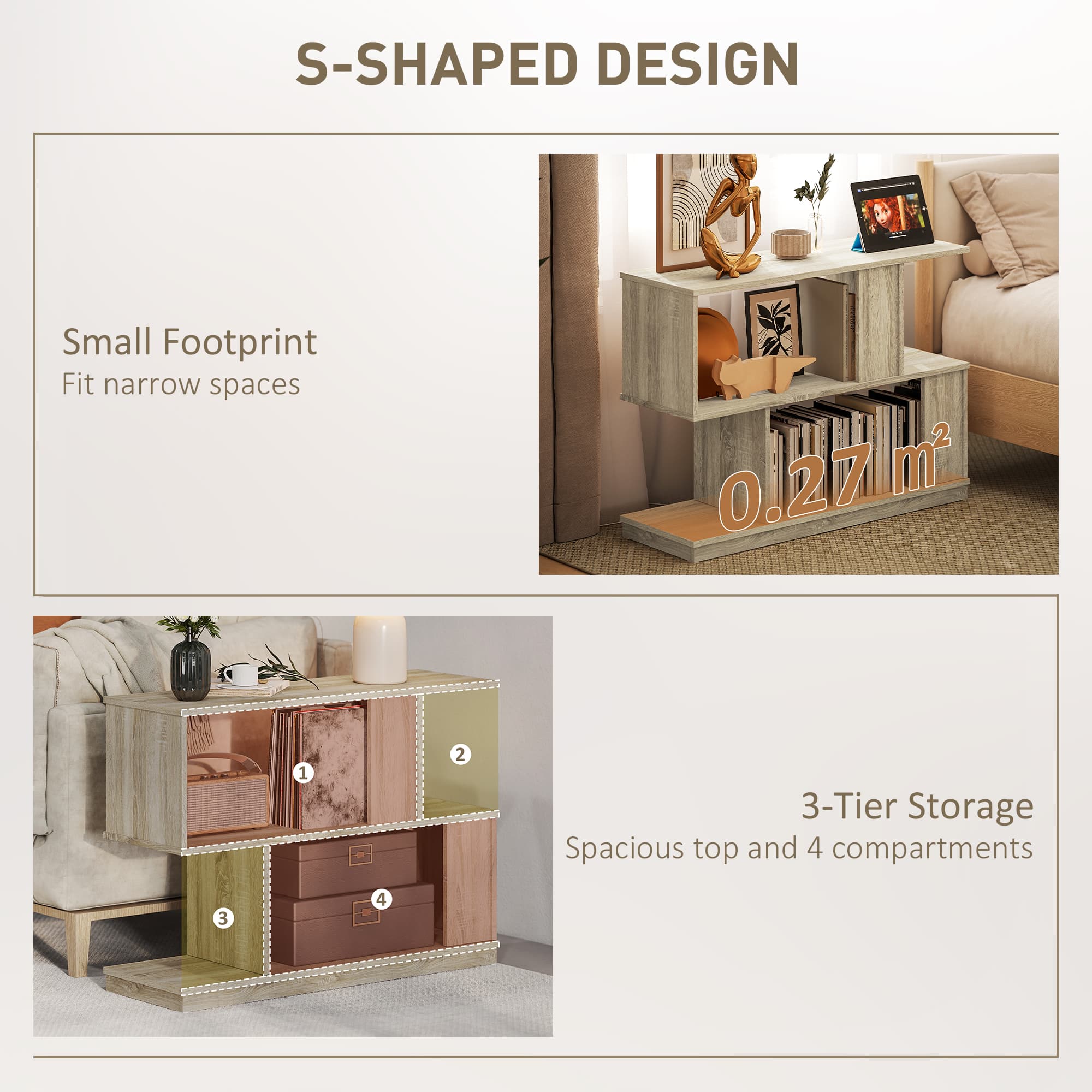 Slim S-Shaped Side Table for Small Spaces - image 5