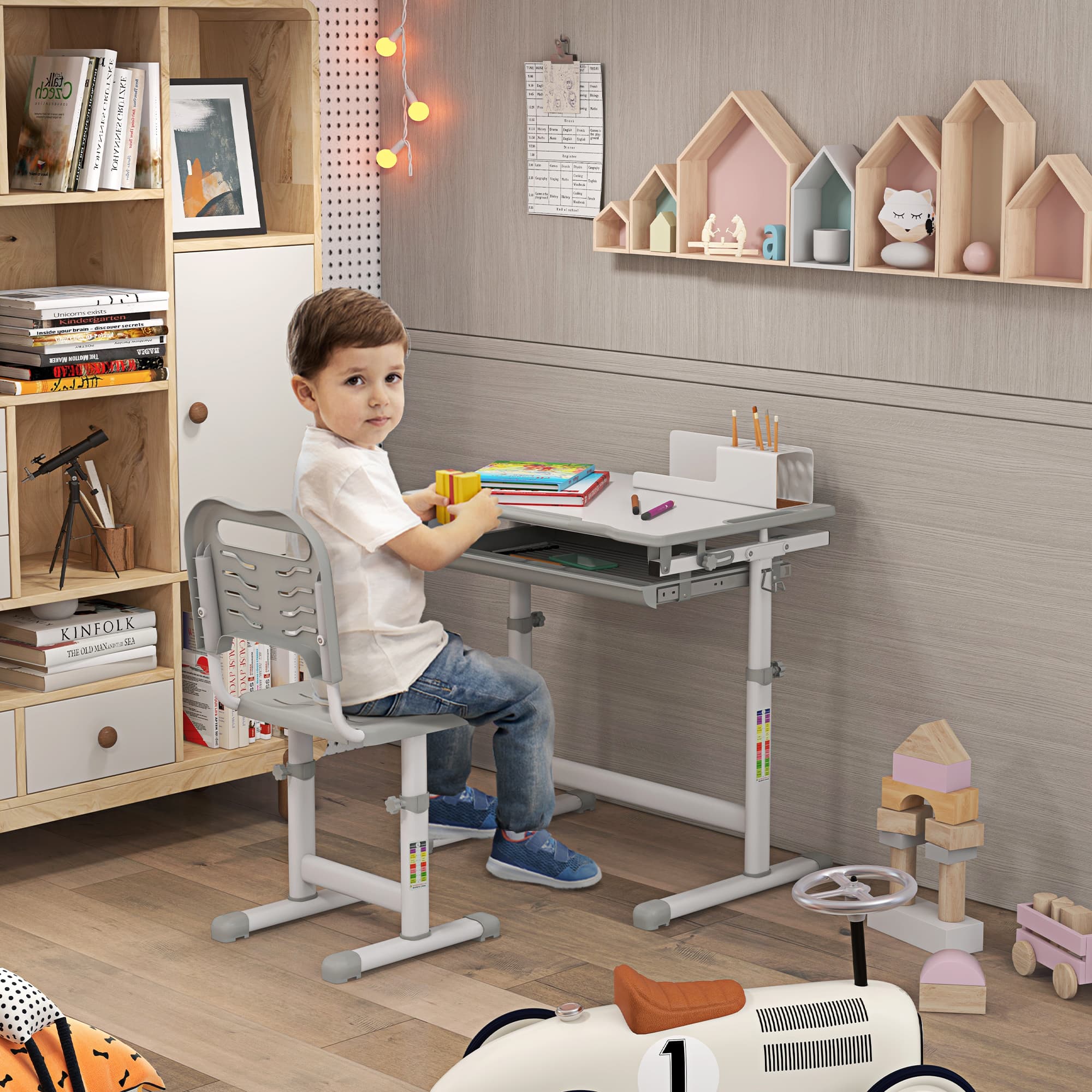 Transform Their Study Space with this Adjustable Desk Set - image 3
