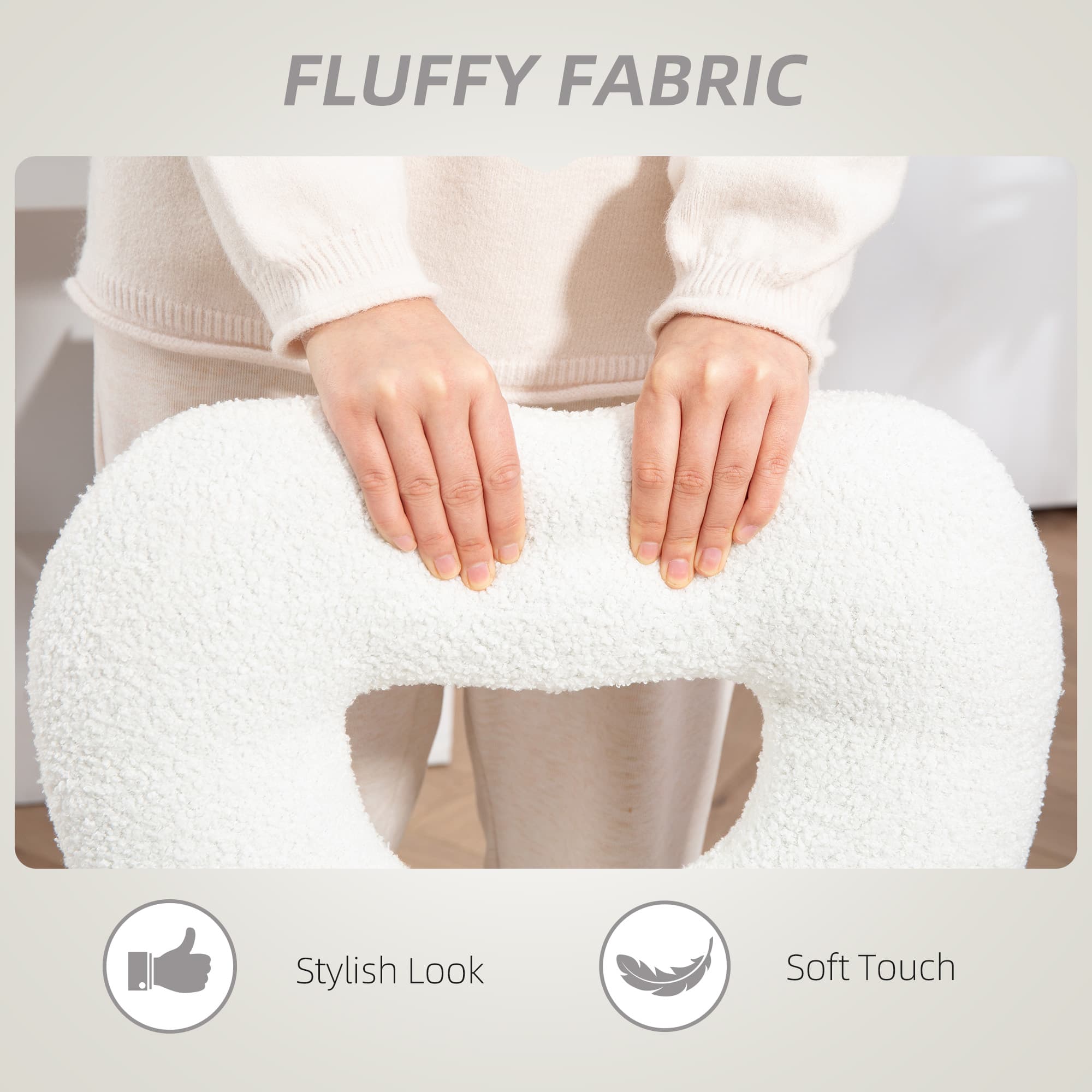 Transform Your Space with this White Teddy Fleece Heart Chair - image 3