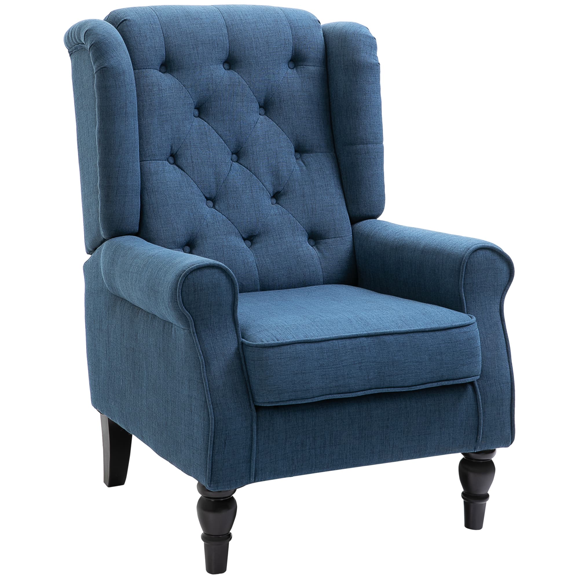 Transform Your Living Space with this Retro Blue Wingback Chair - Blue