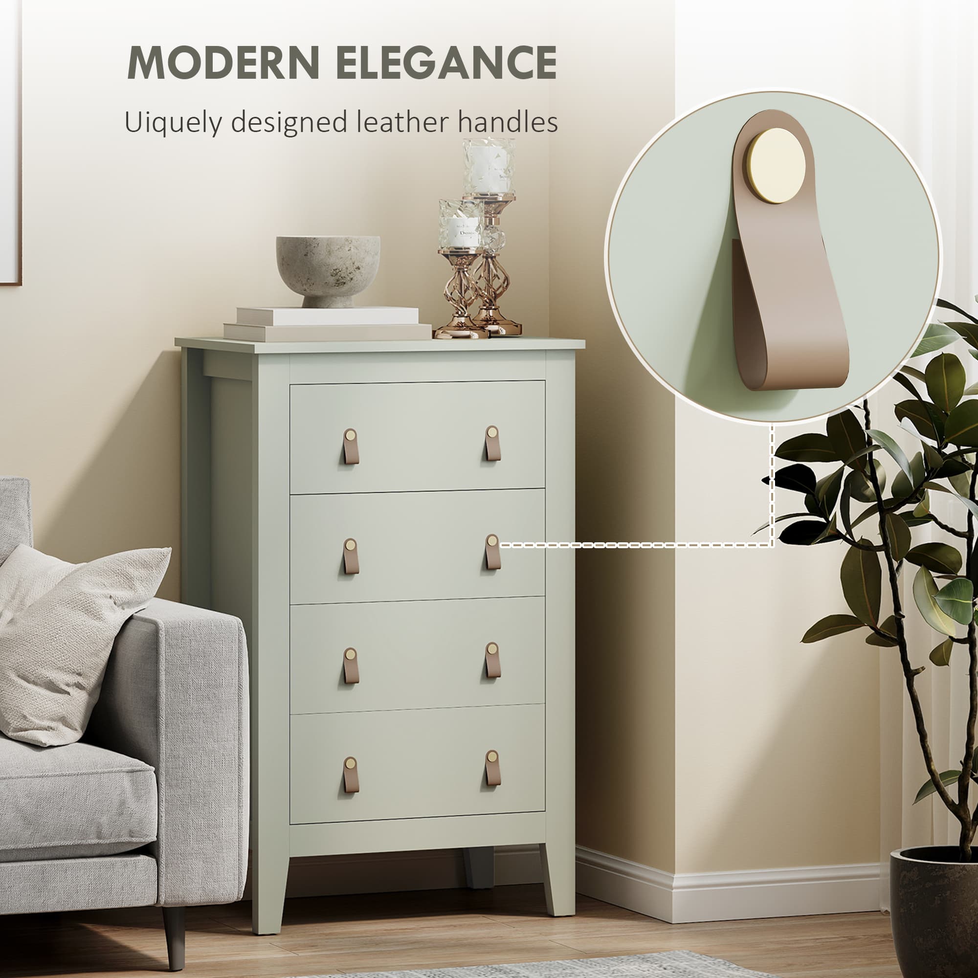 Transform Your Bedroom with this Modern Green 4-Drawer Chest - image 1