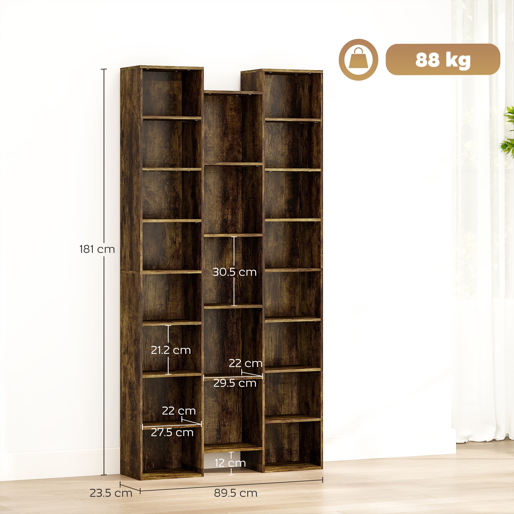 Transform Your Space with this 21-Compartment Rustic Bookshelf - image 5
