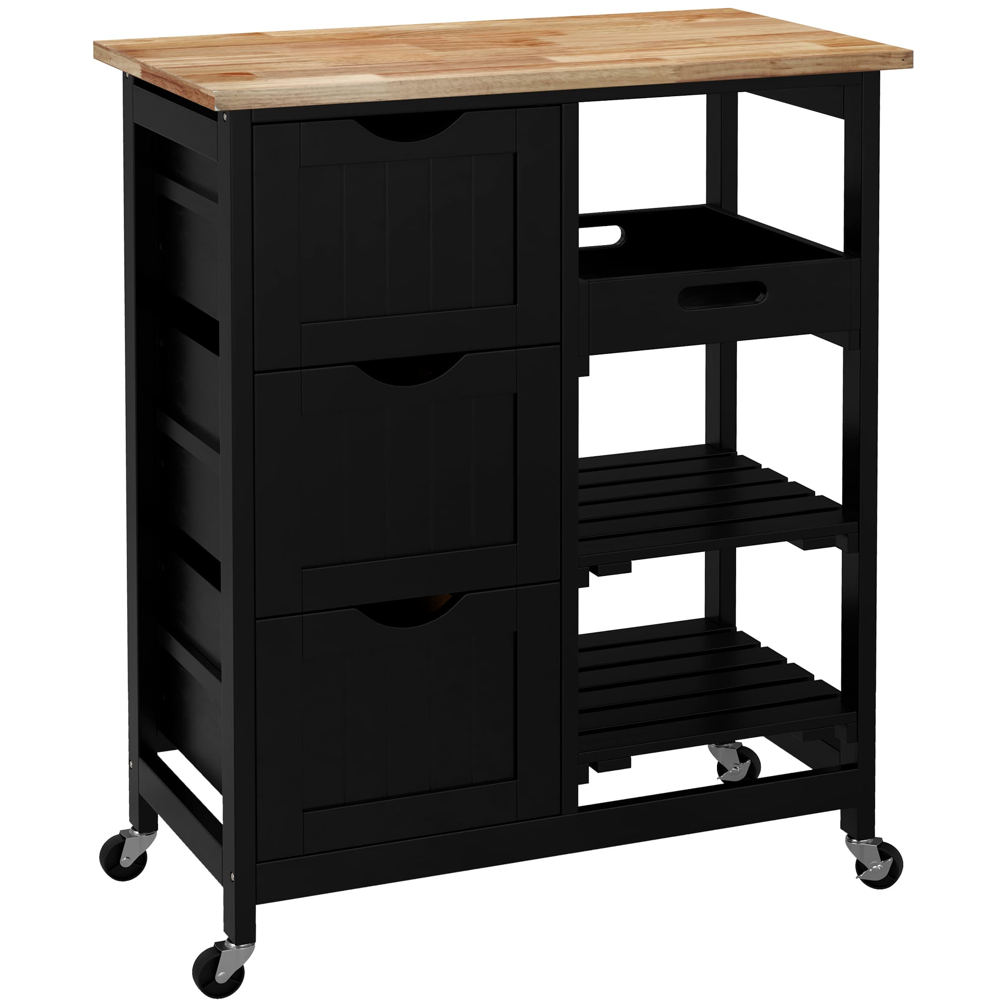 Transform Your Space with this Black Rolling Kitchen Cart - Black