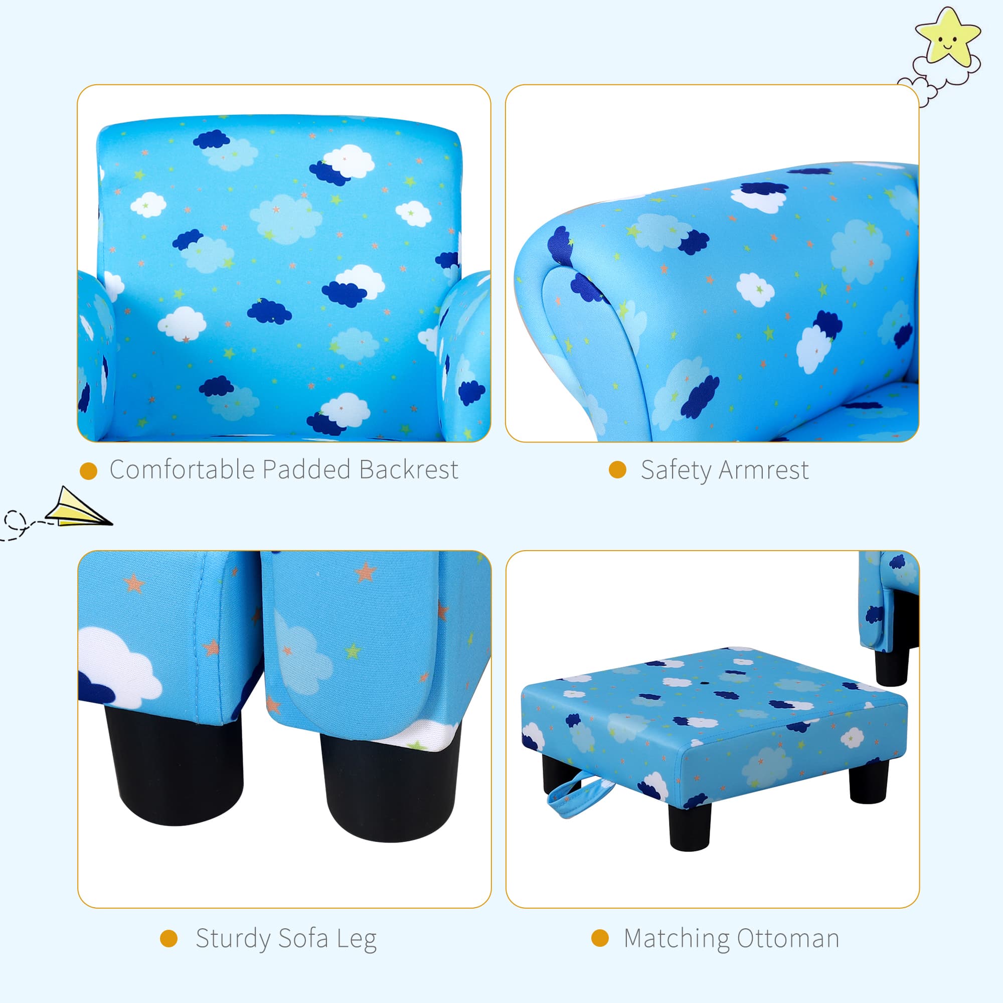 Transform Their Playroom with the Blue Cloud Toddler Armchair - image 3