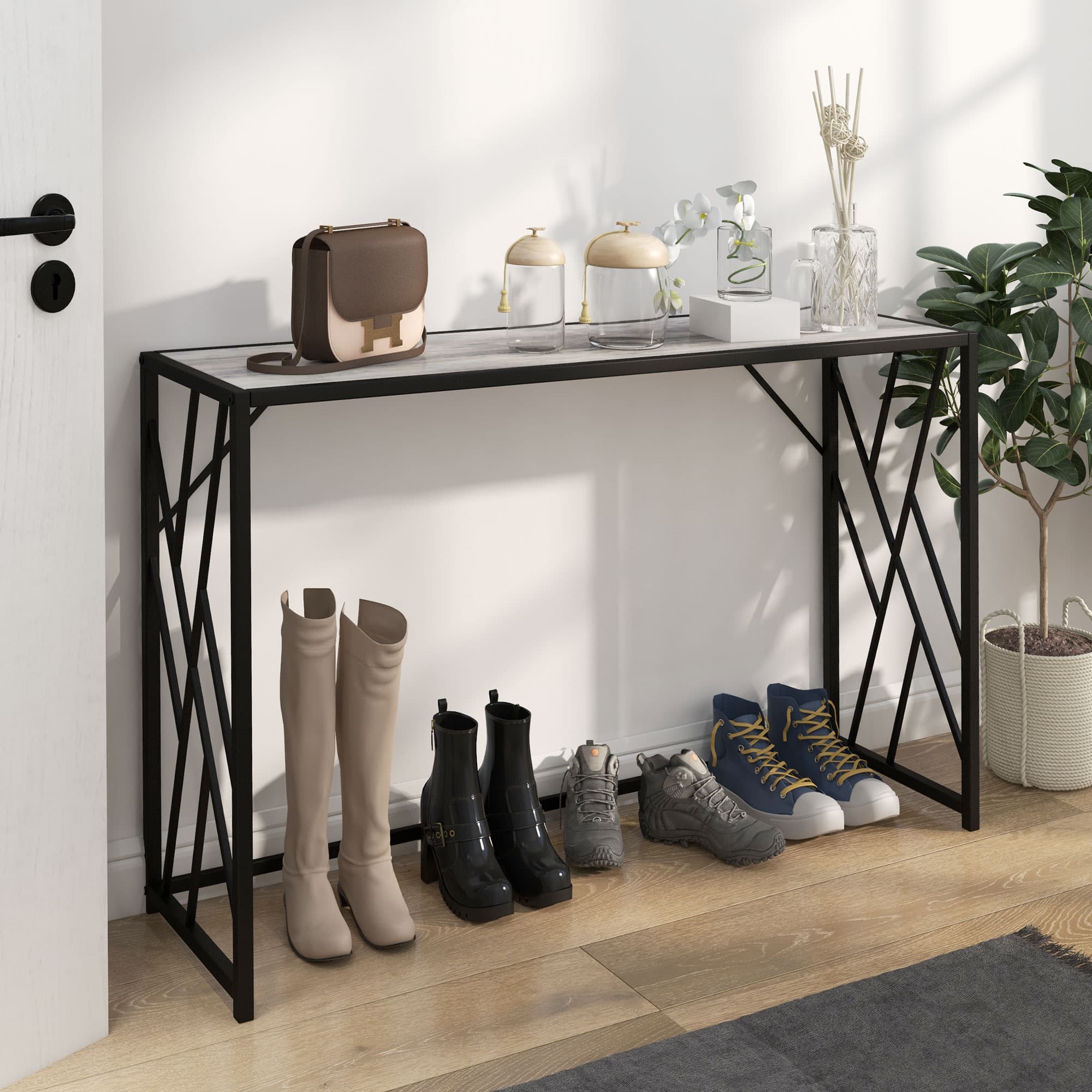 Transform Your Hallway with this Industrial Grey Console Table - image 1
