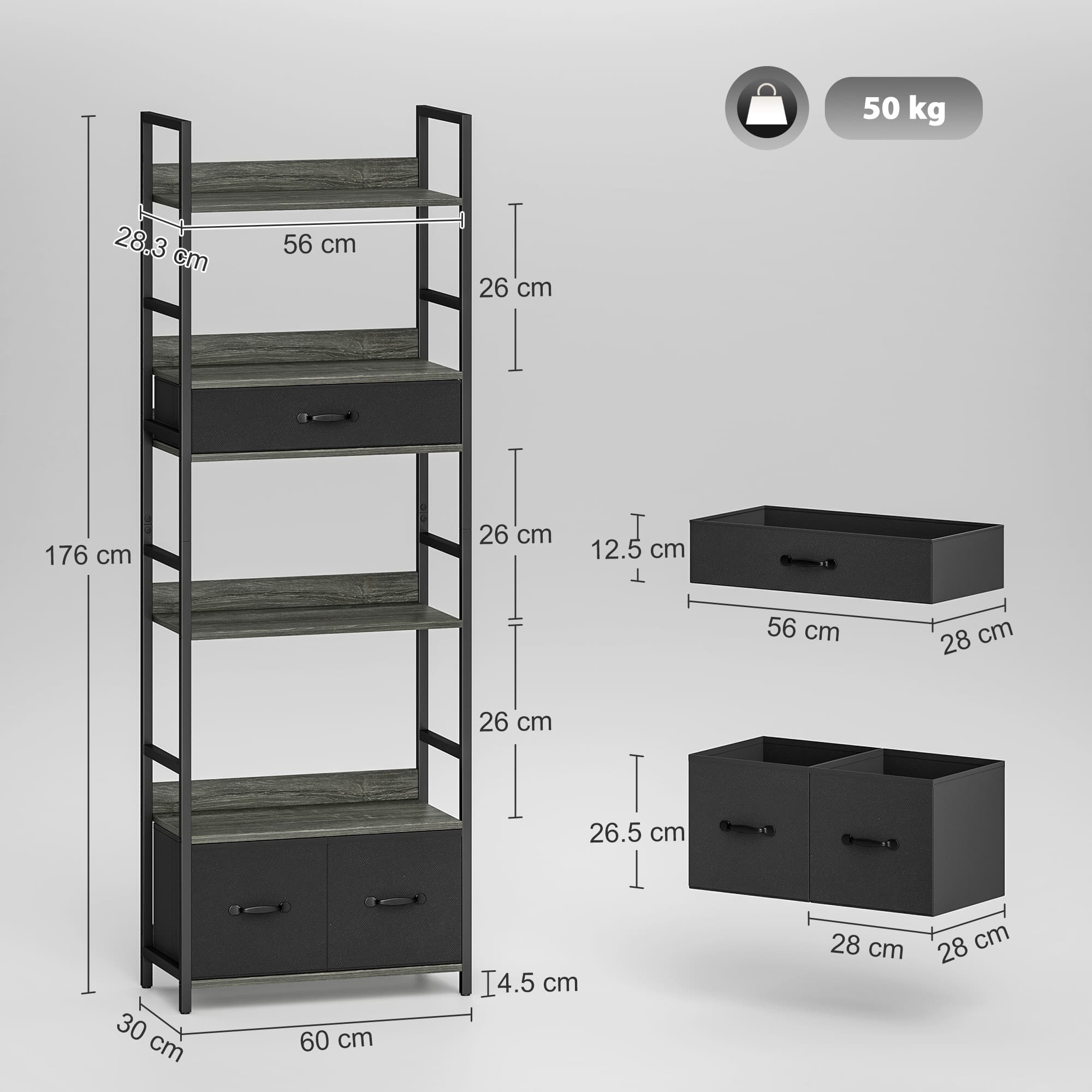 Transform Your Space with this Industrial Grey Bookcase - image 5