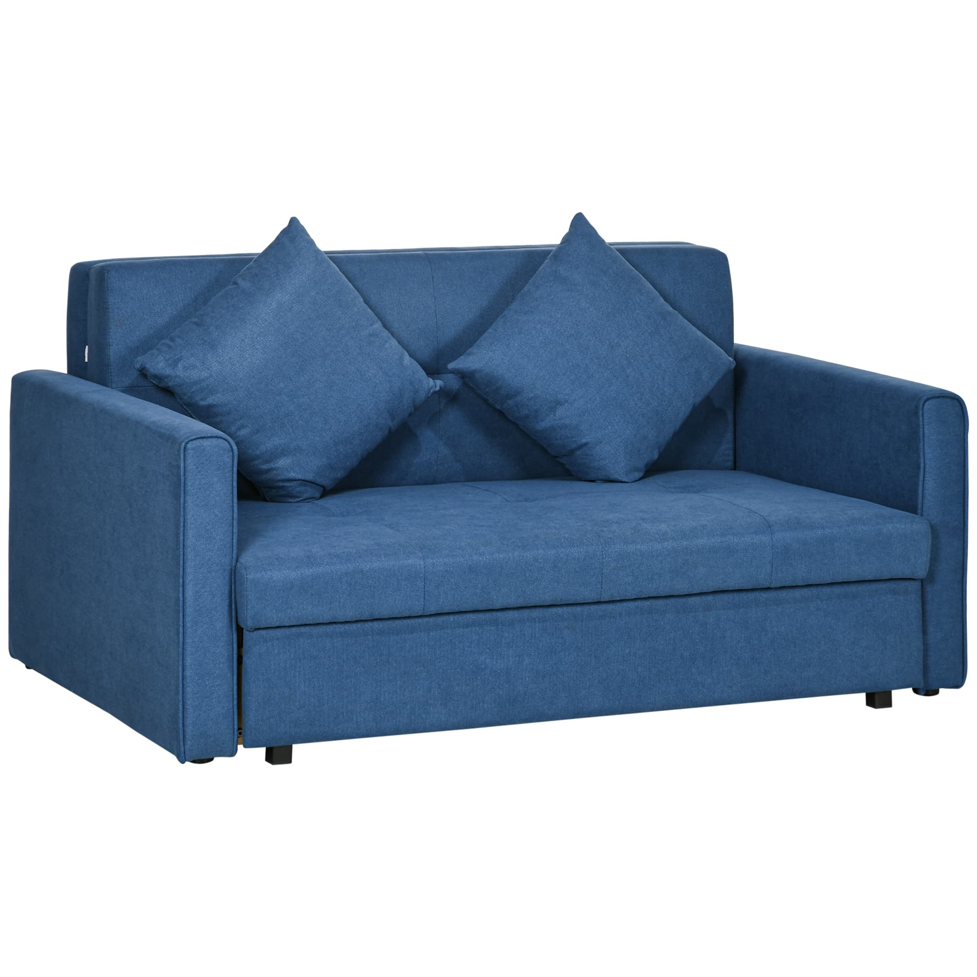 Maximise Your Space with this Deep Blue 2 Seater Sofa Bed - Blue