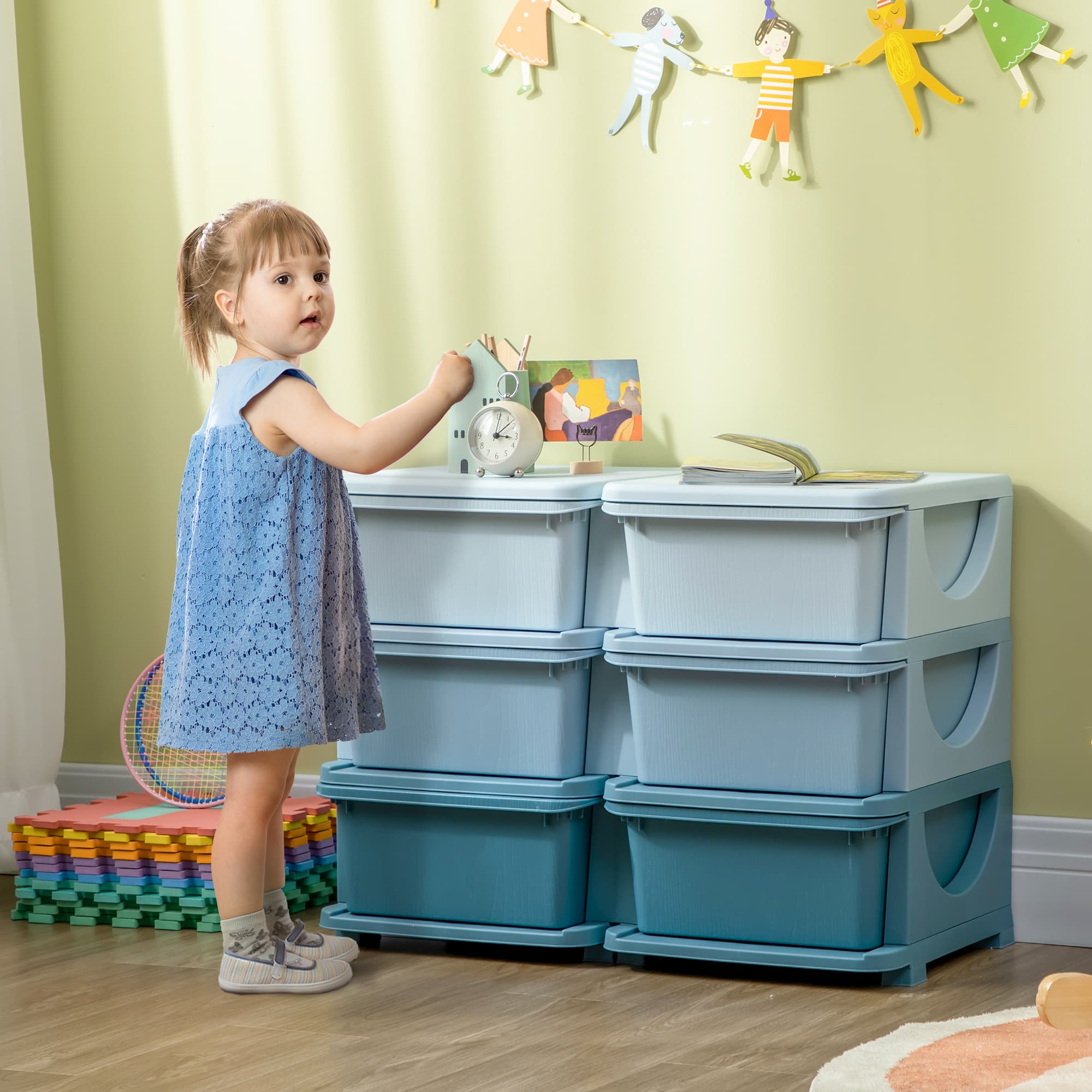 Blue 6-Drawer Kids Storage Unit for Effortless Tidy-Ups - image 1