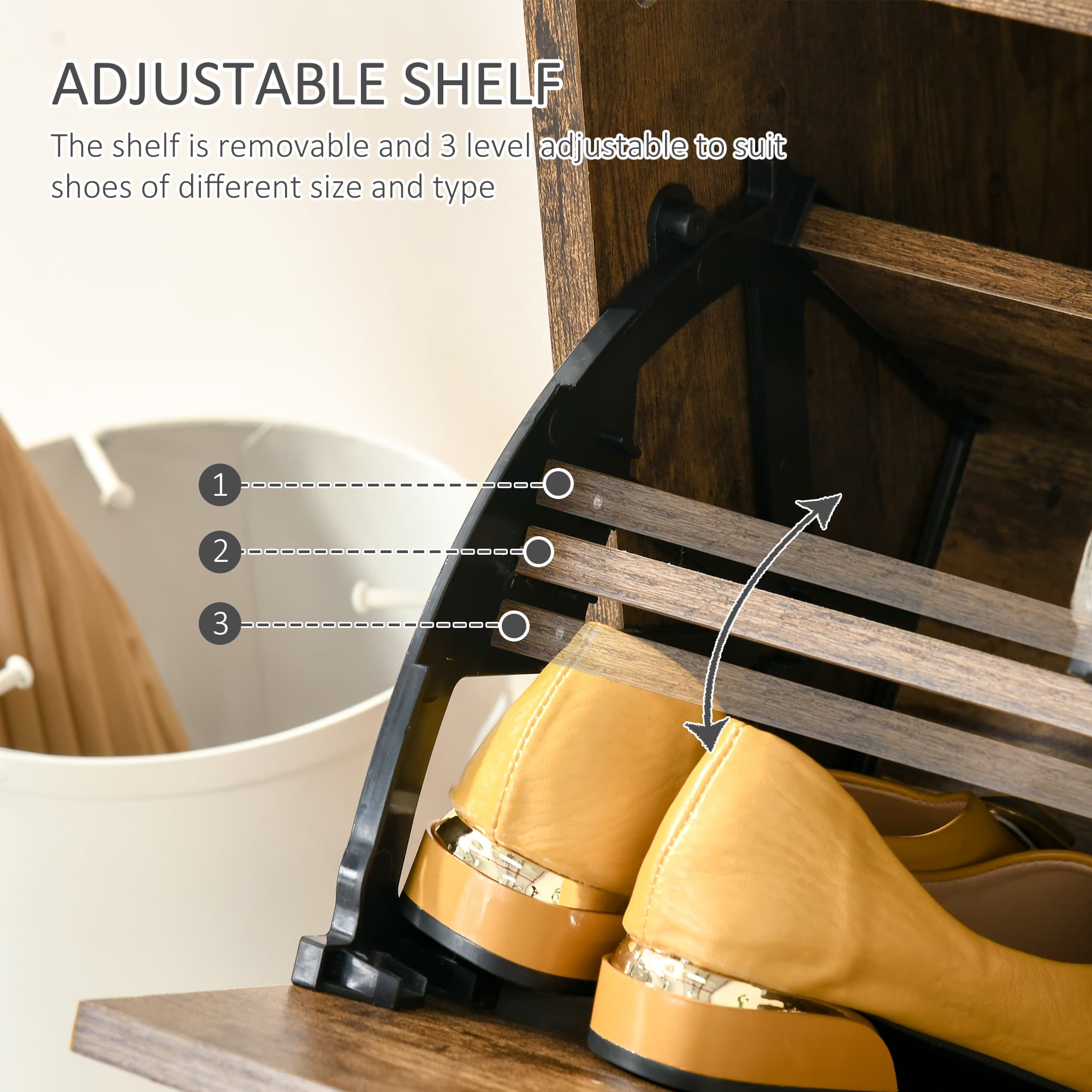Effortless Hallway Organisation: Slim Rustic Shoe Cabinet - image 3