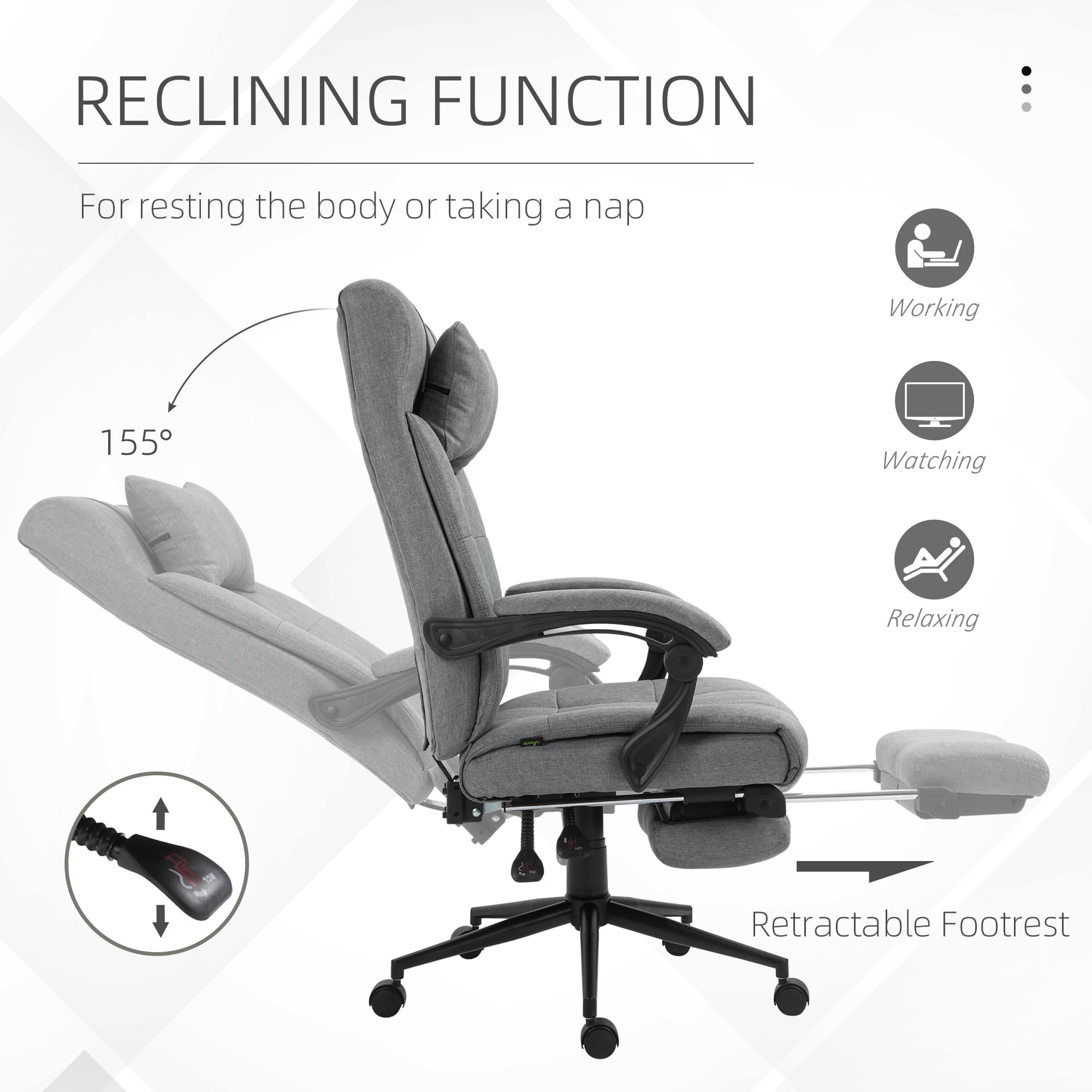 Transform Your Workspace with the Vinsetto Reclining Office Chair - image 2