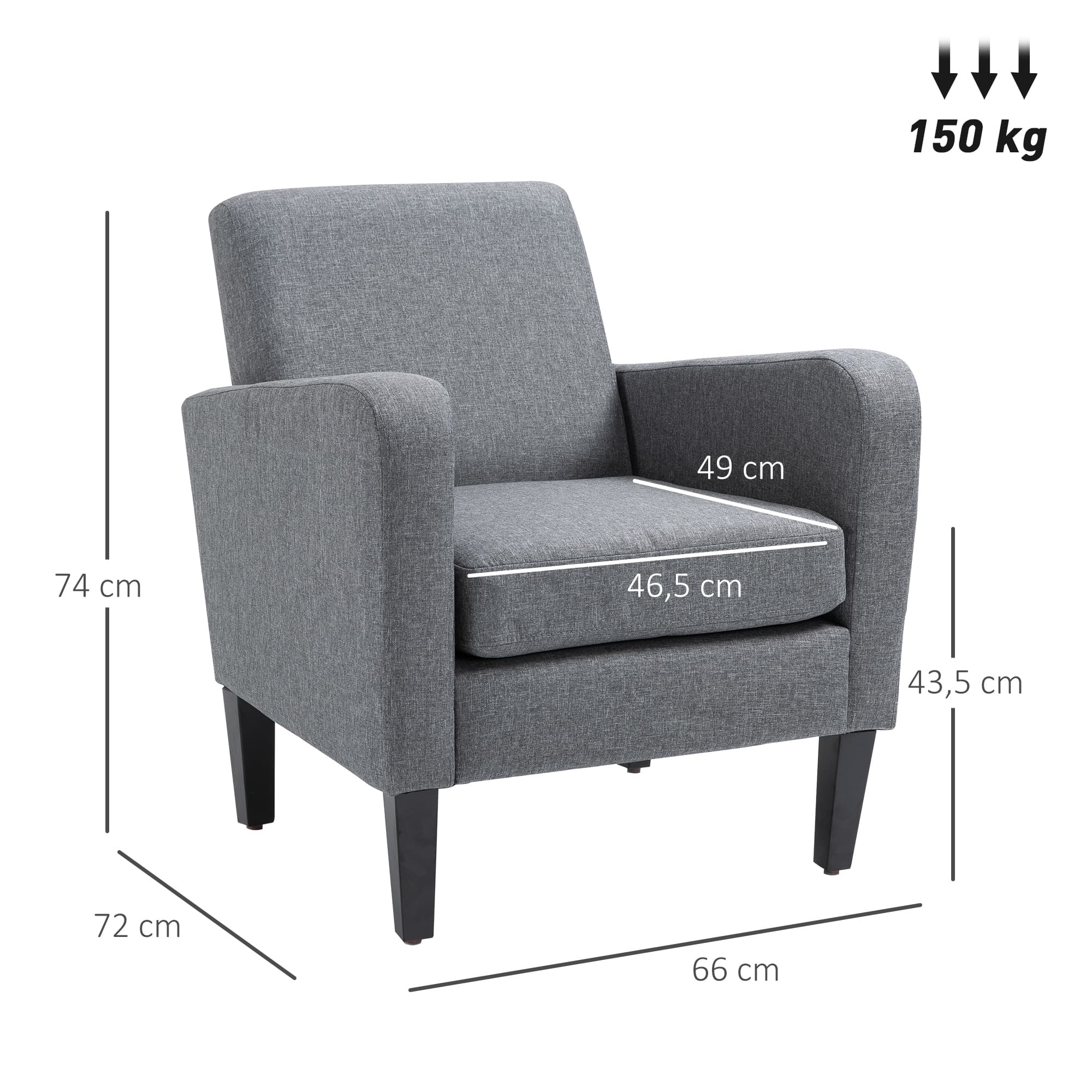Effortless Comfort: Modern Grey Linen-Feel Accent Chair - image 5