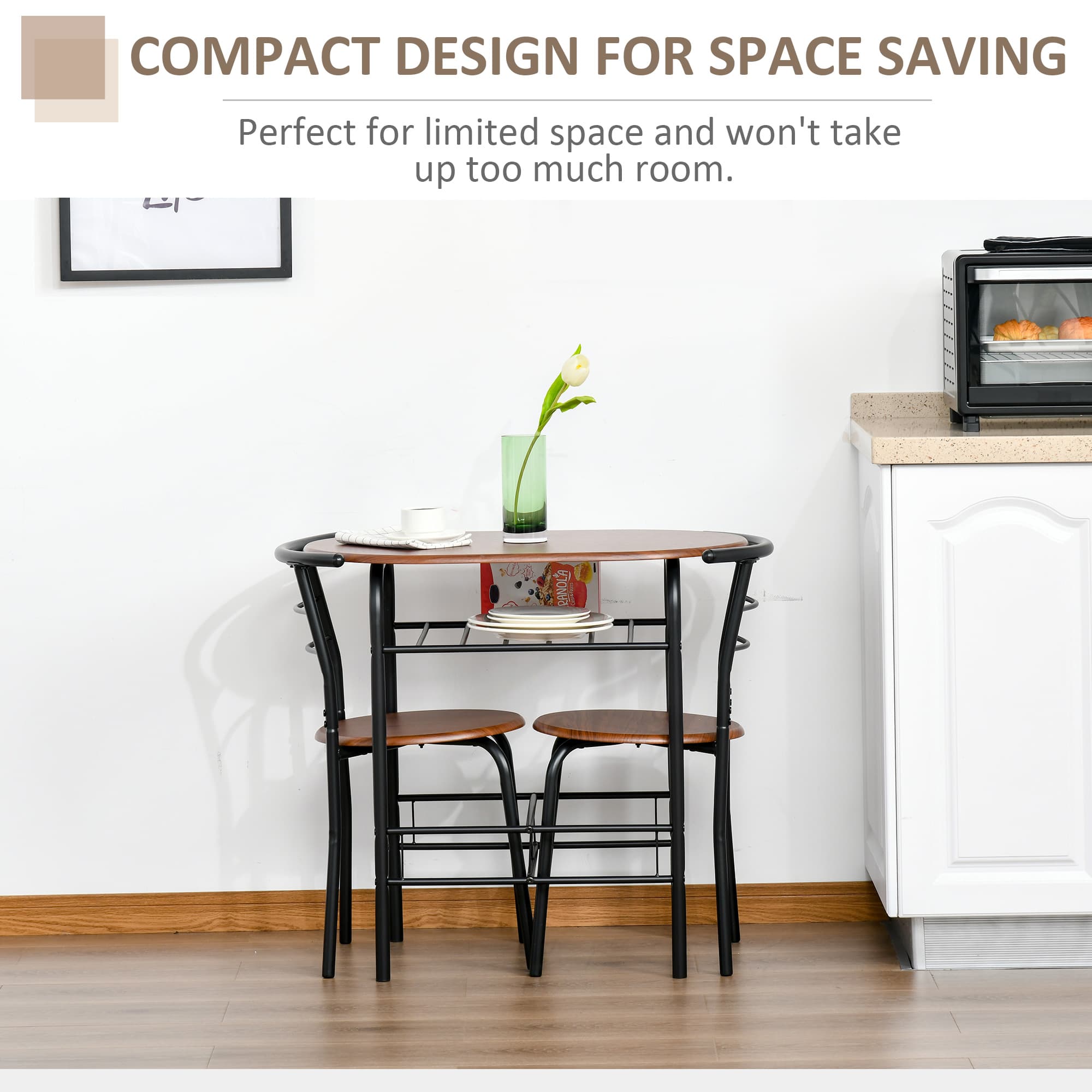 Transform Your Space with this Compact 3-Piece Dining Set - image 3