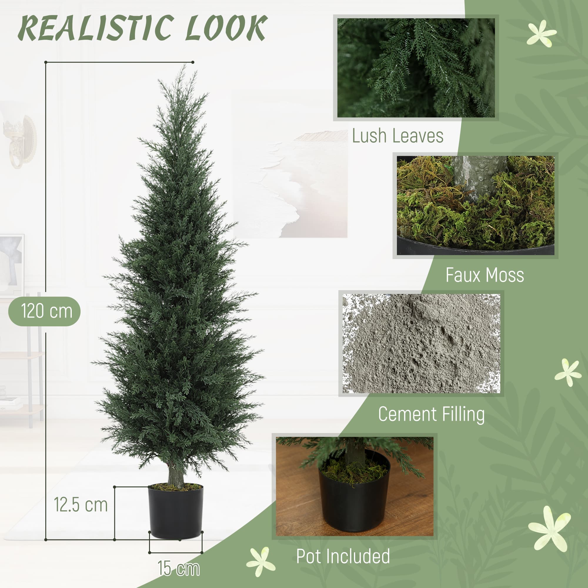 Transform Your Space with Twin 120cm Artificial Cypress Trees - image 5