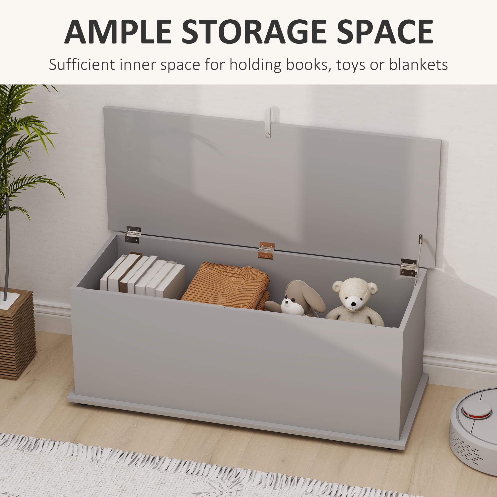 Effortless Organisation: 113L Grey Flip-Top Storage Chest - image 1