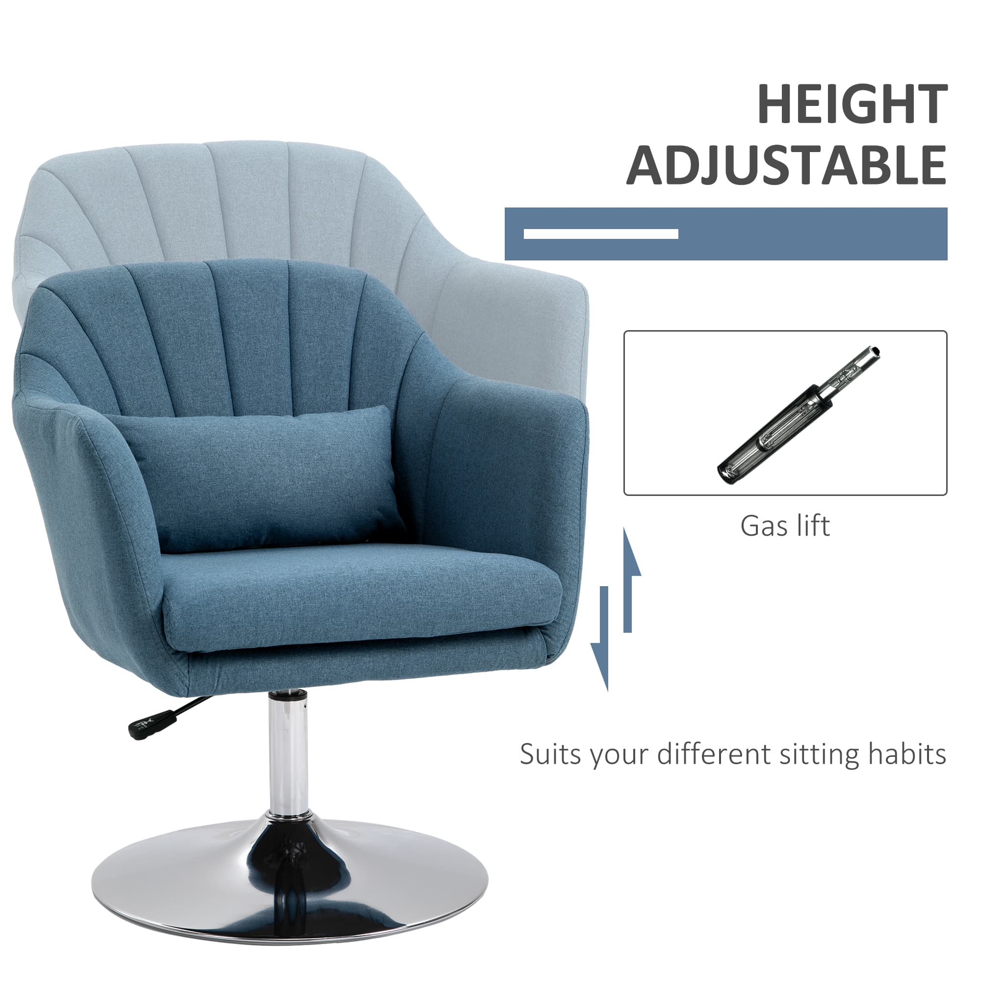 Effortless Comfort: Blue Linen Swivel Accent Chair - image 3
