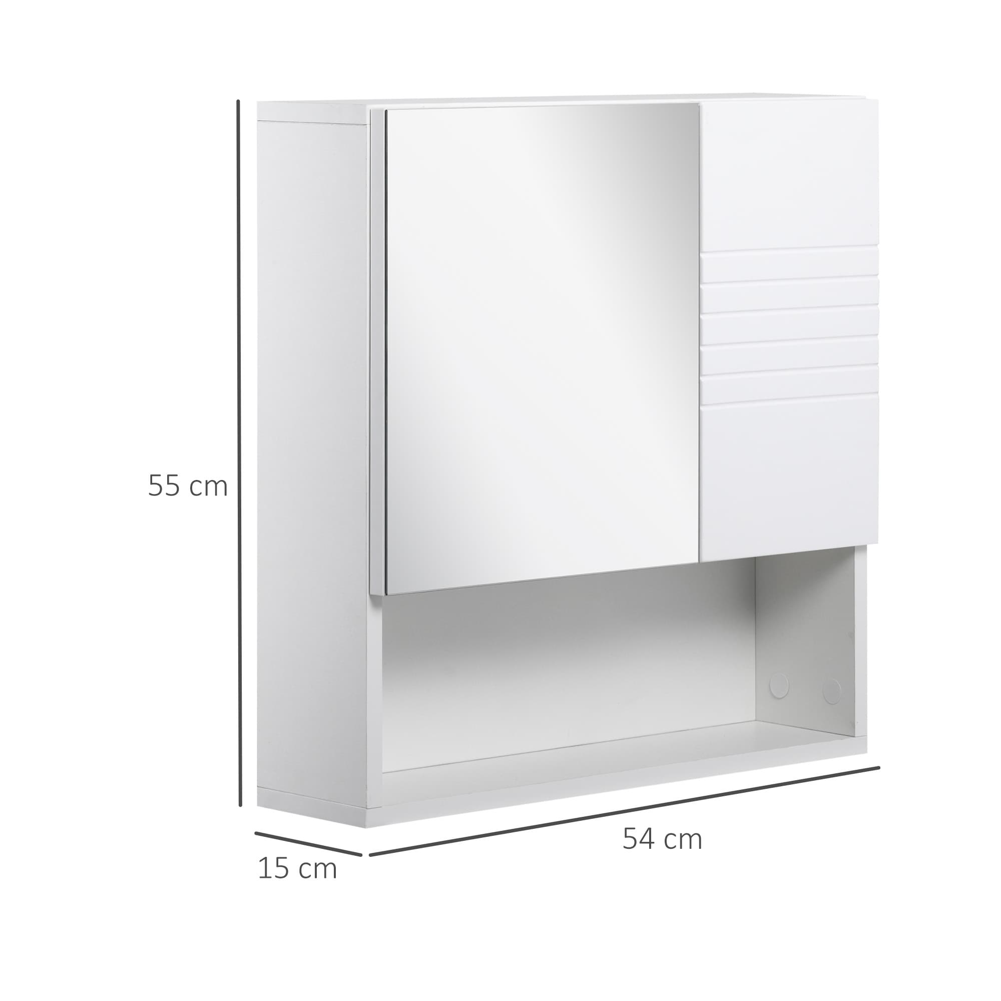Wall-Mounted White Bathroom Mirror Cabinet - image 8