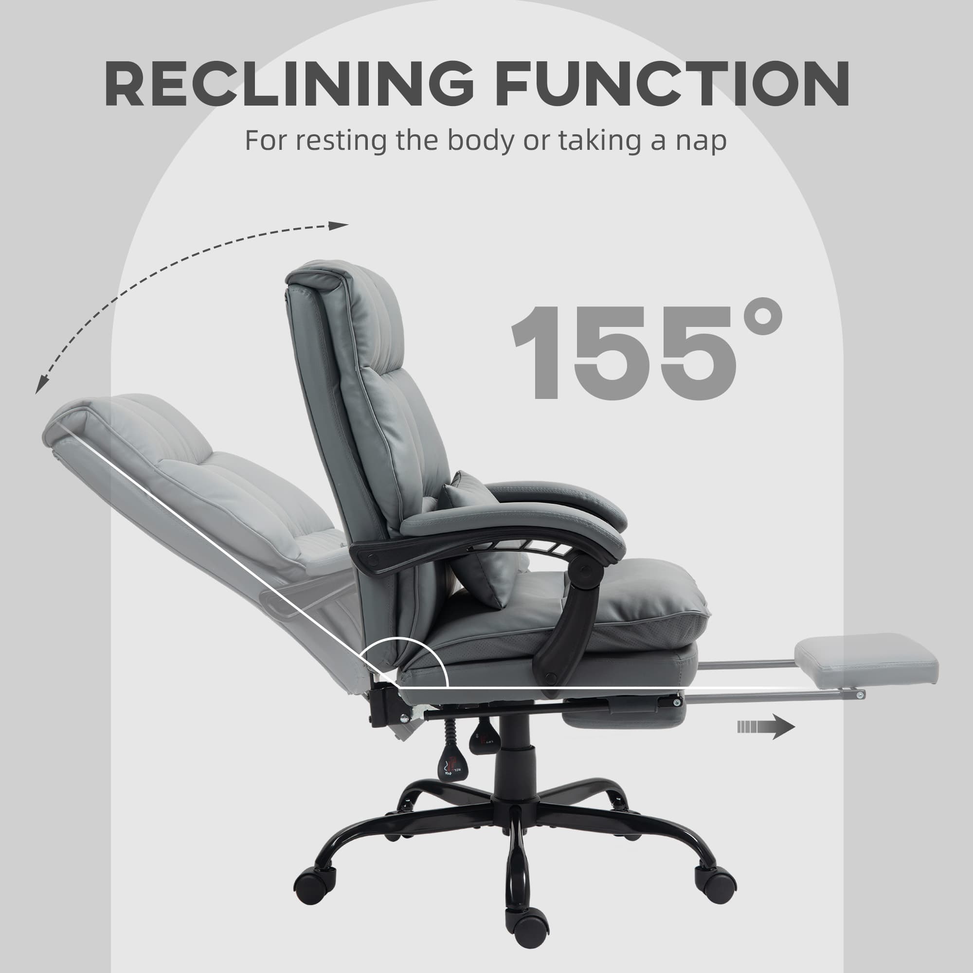Discover Ultimate Comfort: Grey Reclining Office Chair - image 2