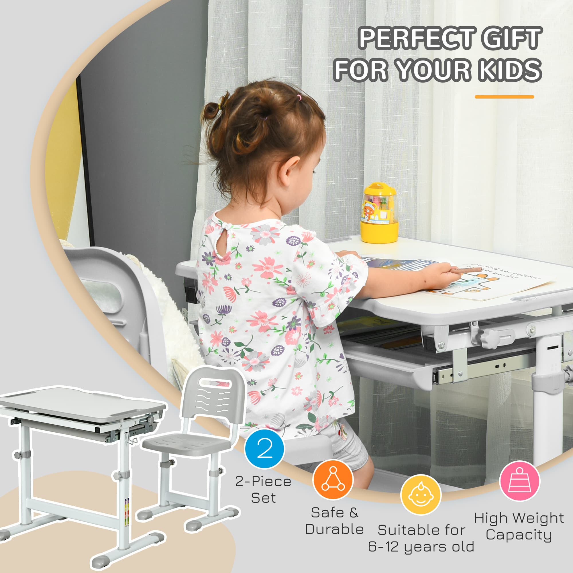 Transform Their Study Space with this Adjustable Desk Set - image 1