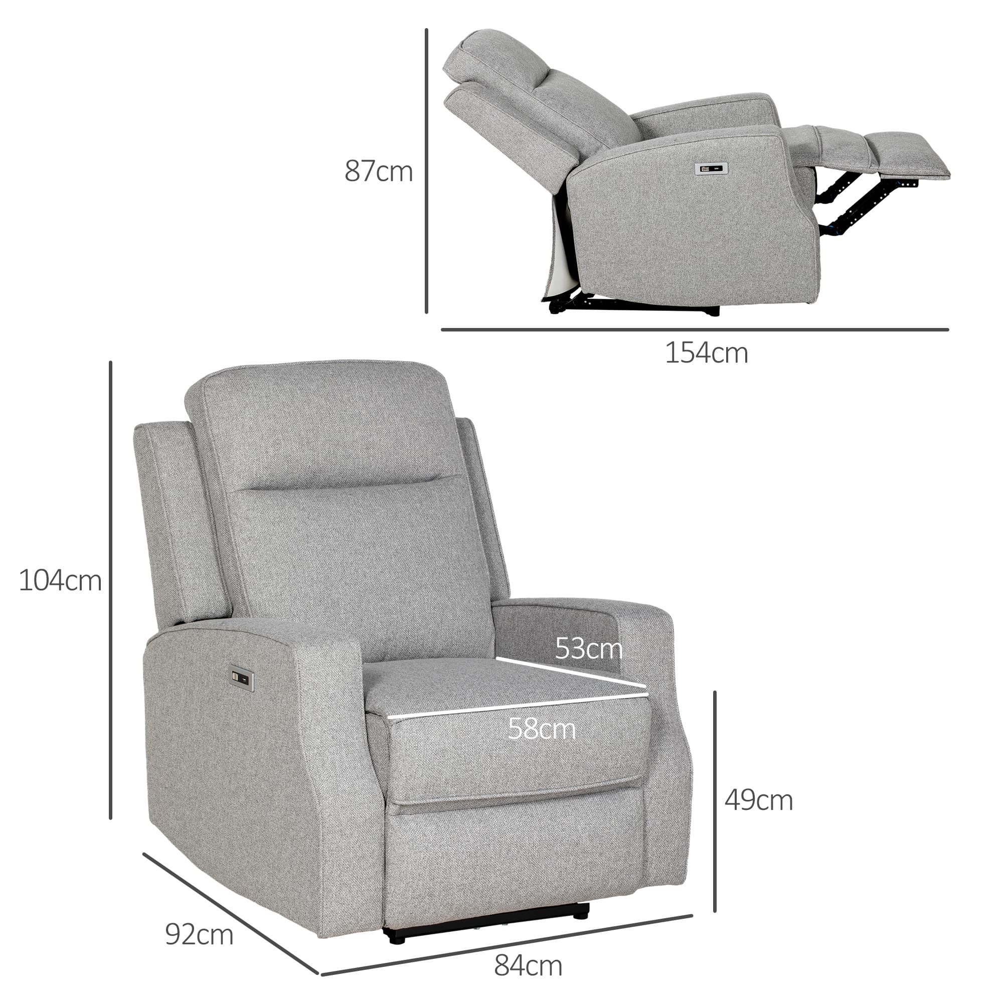 Discover Premium Comfort: Grey Electric Reclining Chair - image 1