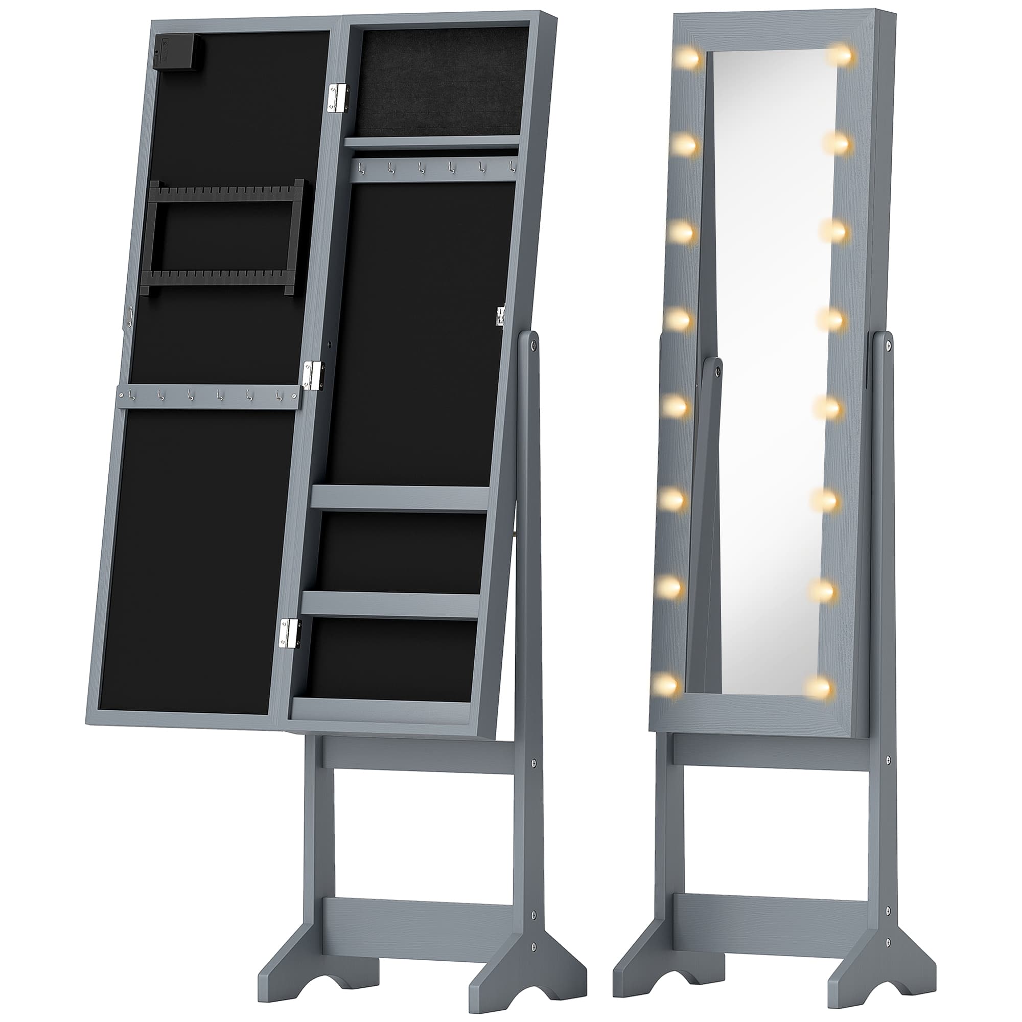 Transform Your Routine with this Mirrored Jewellery Cabinet - Grey