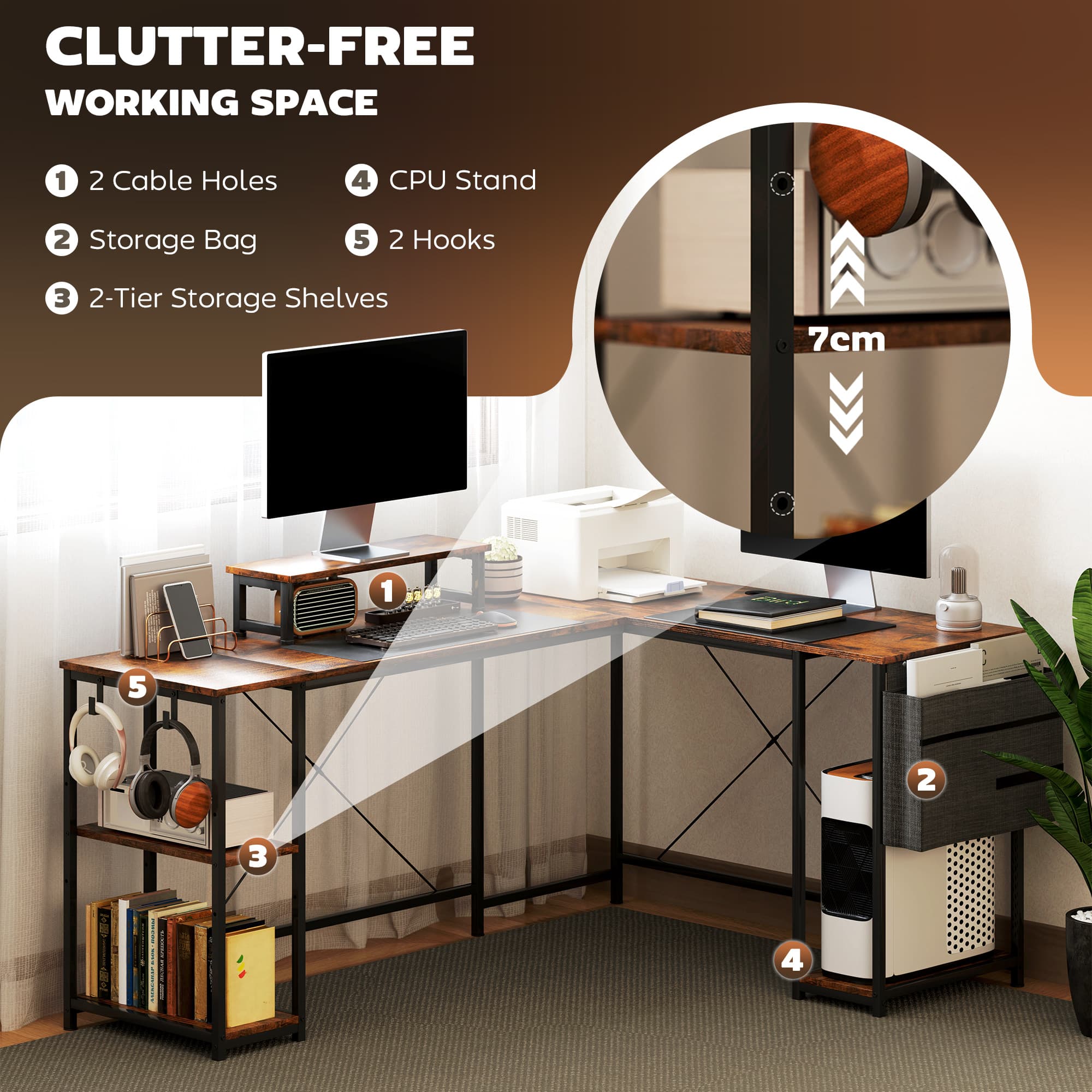 Versatile Reversible L-Shaped Desk & 2-Person Workstation - image 2