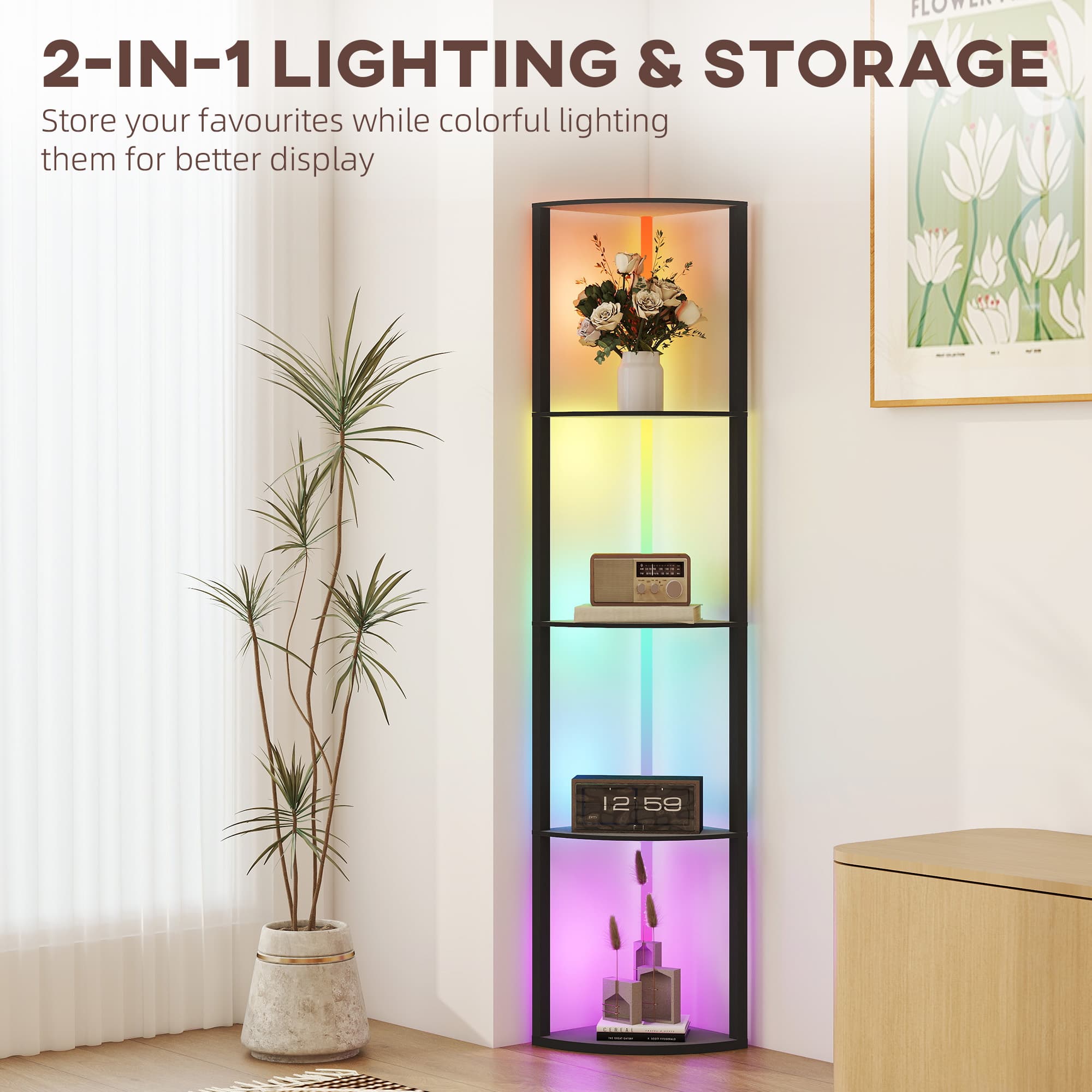 Transform Your Space with this RGB LED Shelf Floor Lamp - image 5