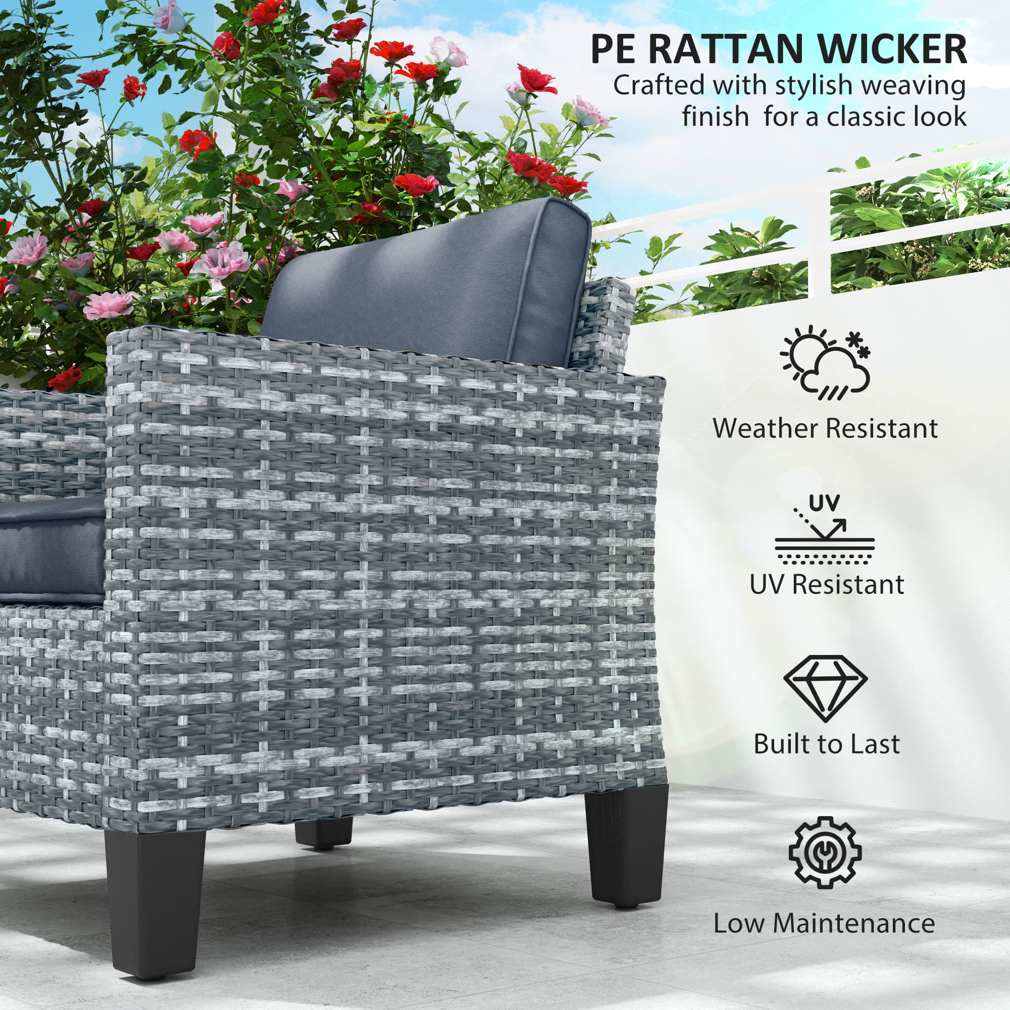 Sink Into Comfort with this Light Grey Rattan Armchair - image 4