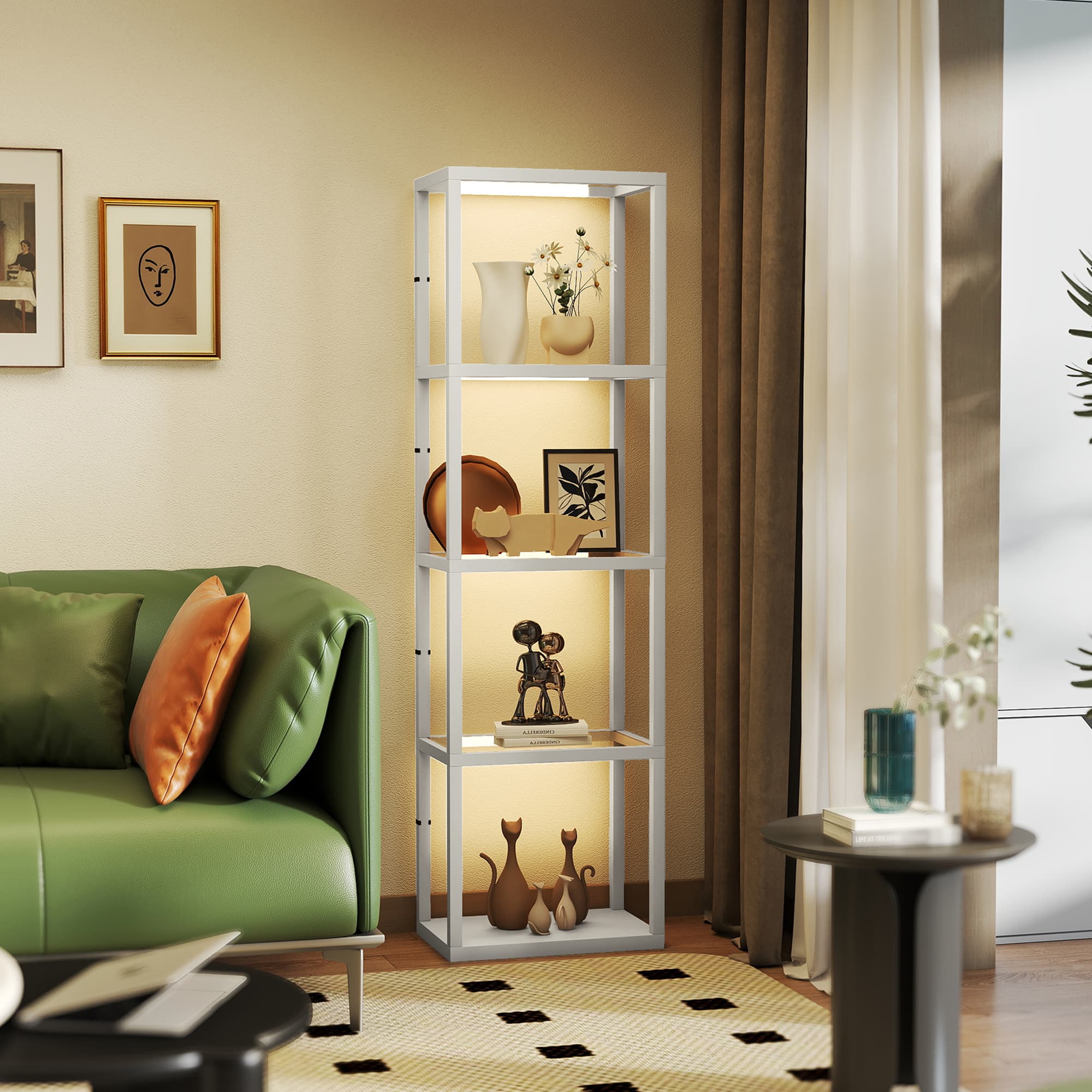 Transform Your Space with this Grey 4-Tier LED Display Lamp - image 3