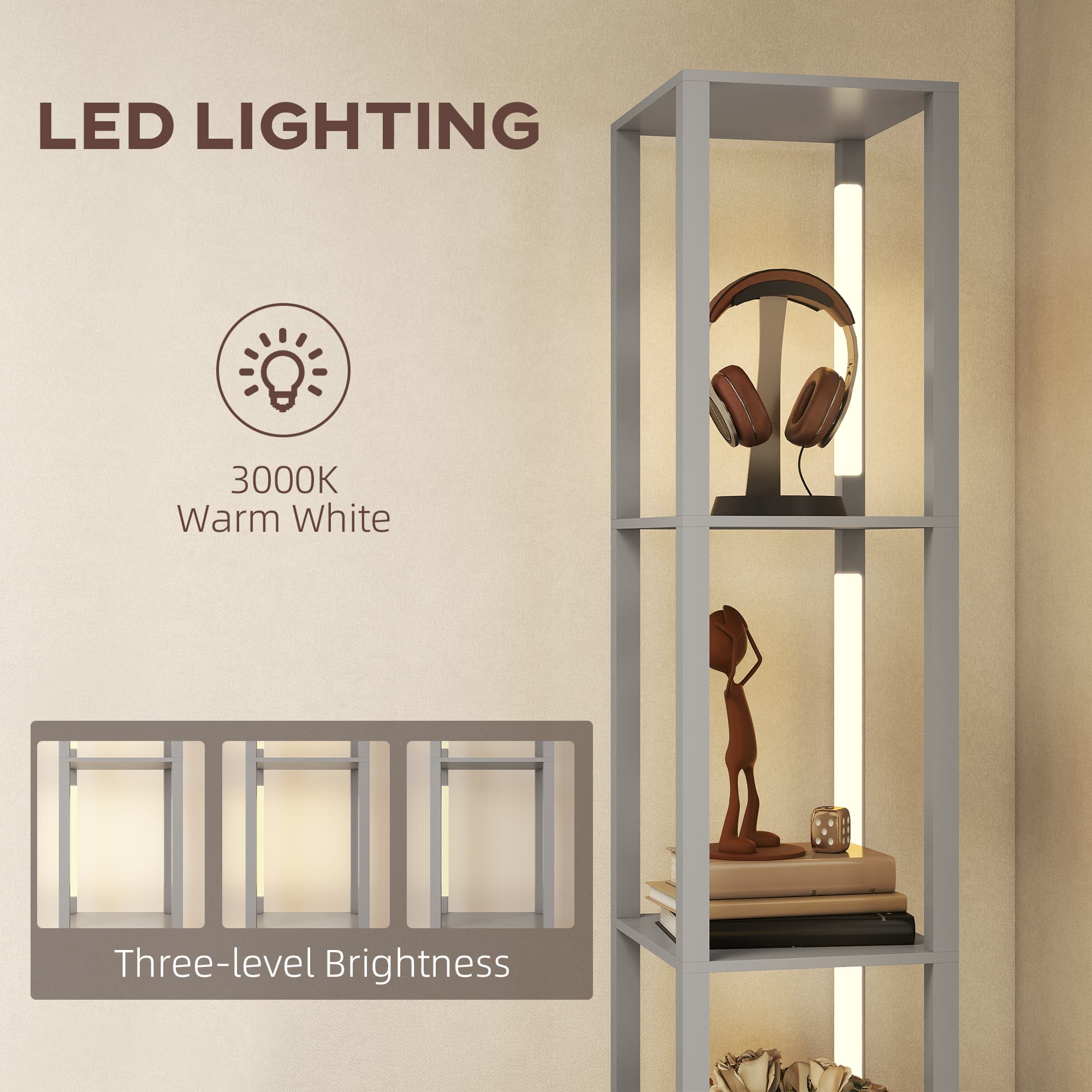 Transform Your Space with this 3-in-1 LED Shelf Floor Lamp - image 1