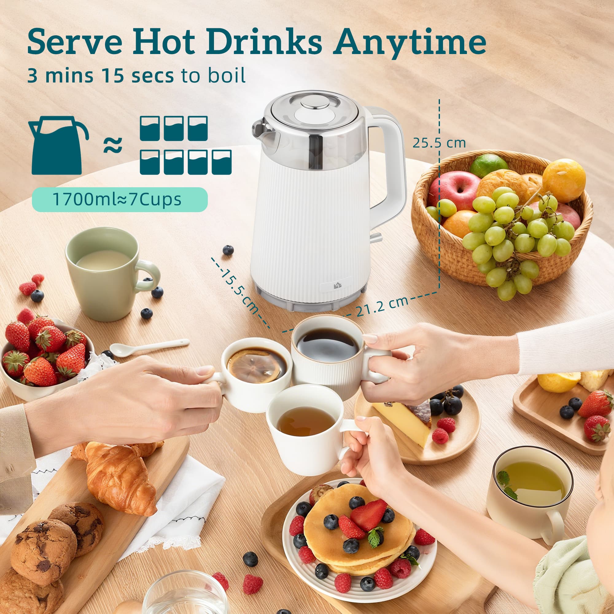 Effortless Mornings: White Kettle & 4-Slice Toaster Set - image 5