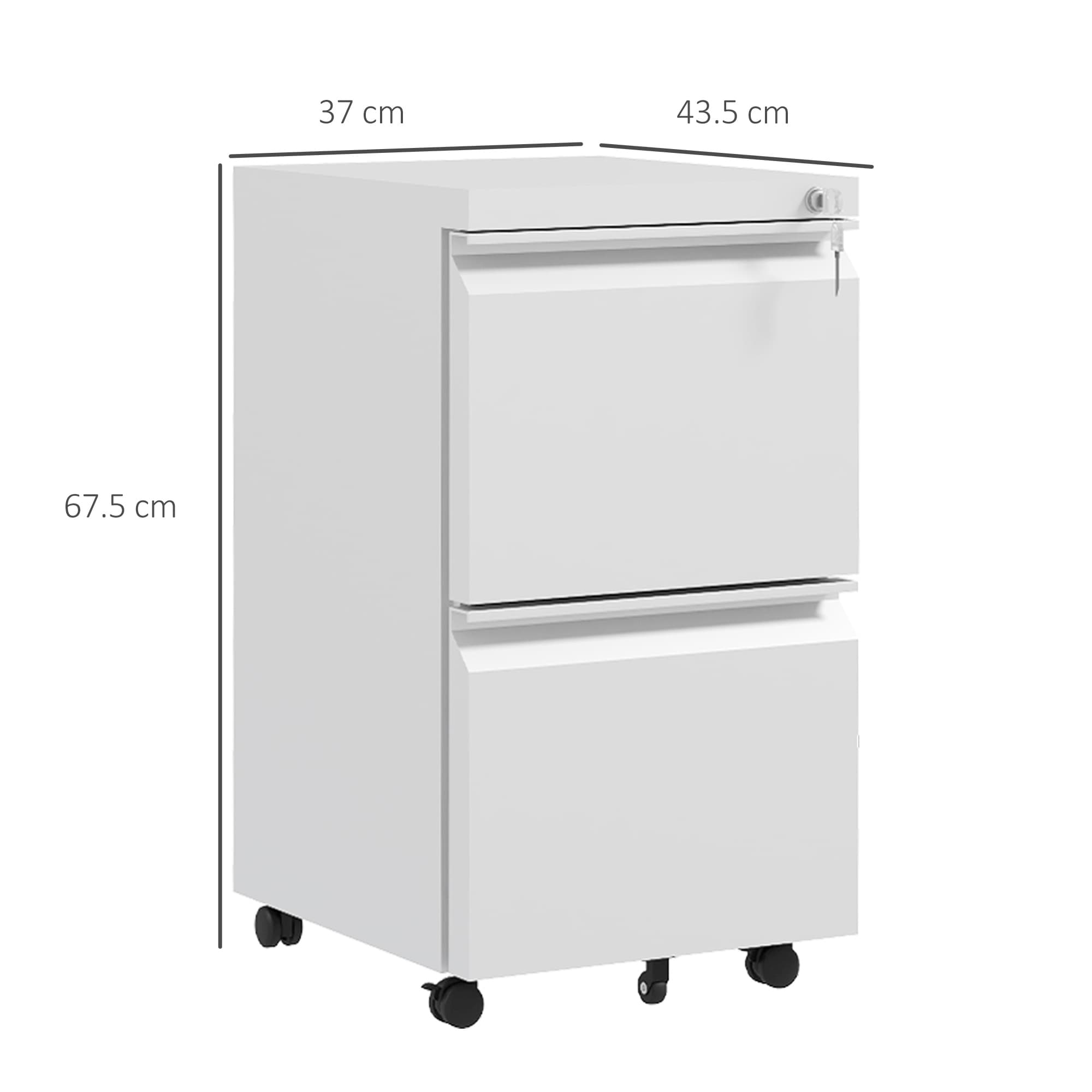 Vinsetto Lockable Mobile Filing Cabinet in Crisp White - image 1