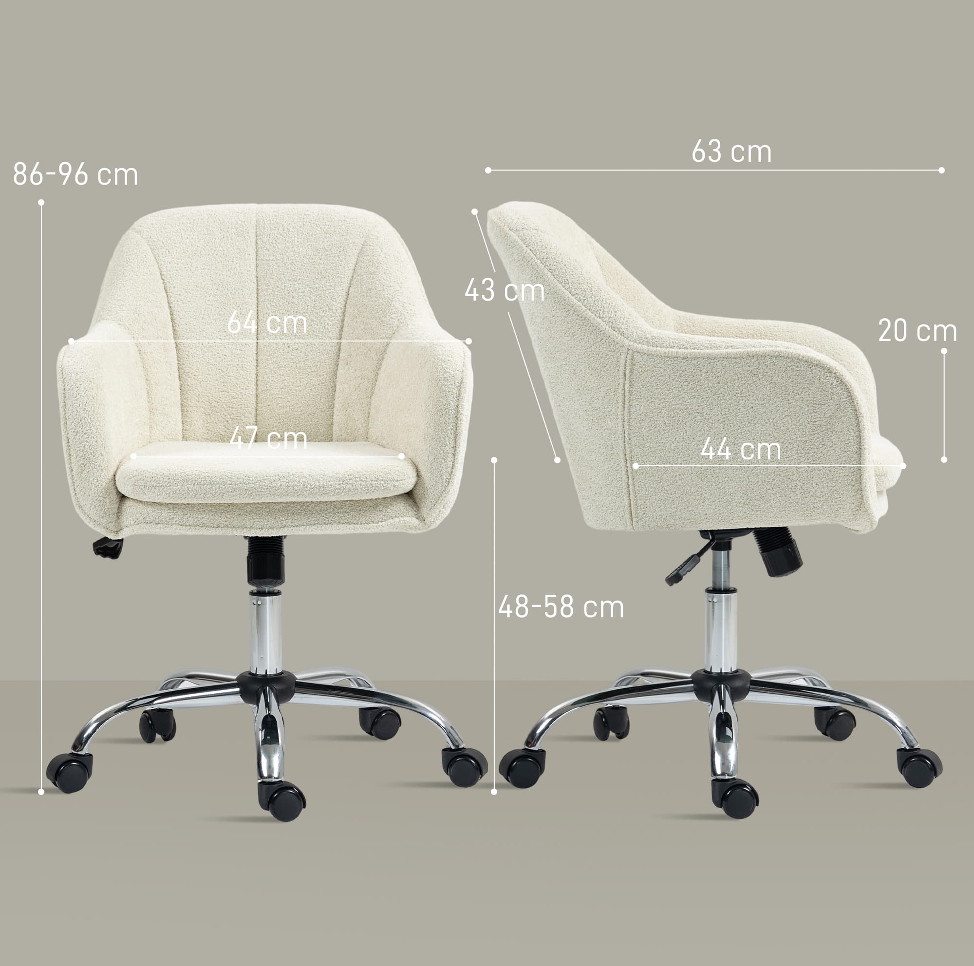 Transform Your Workspace with this Beige Velvet Office Chair - image 3