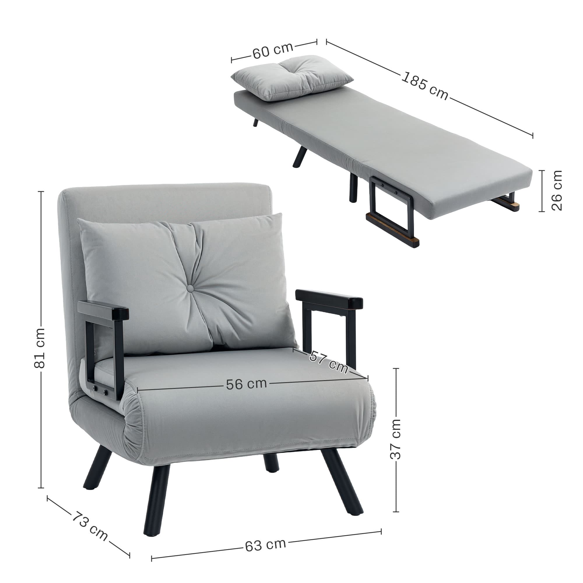 Transform Your Space with the 4-in-1 Velvet Chair Bed - image 1