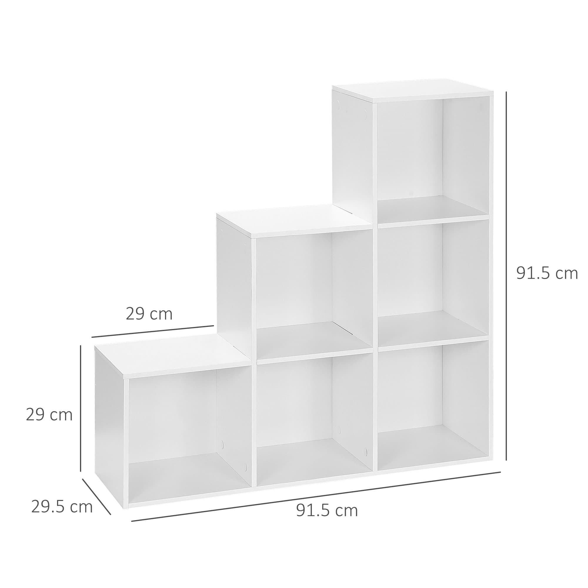 Modern White 6-Cube Step Bookcase for Effortless Storage - image 4