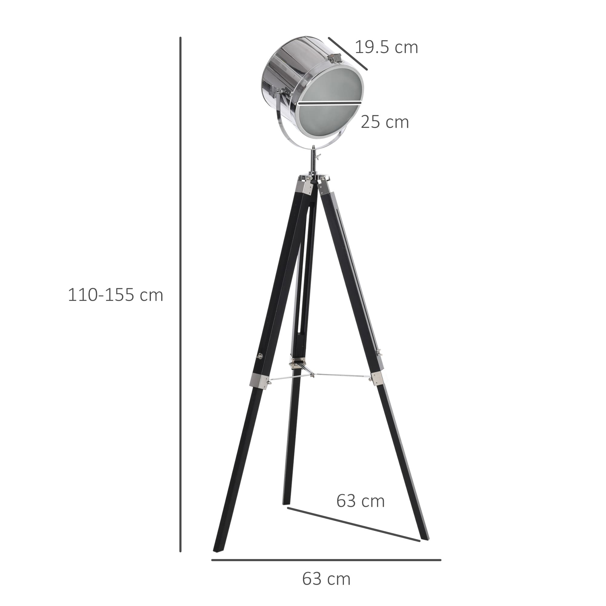 Black Tripod Floor Lamp with Adjustable Height - image 2