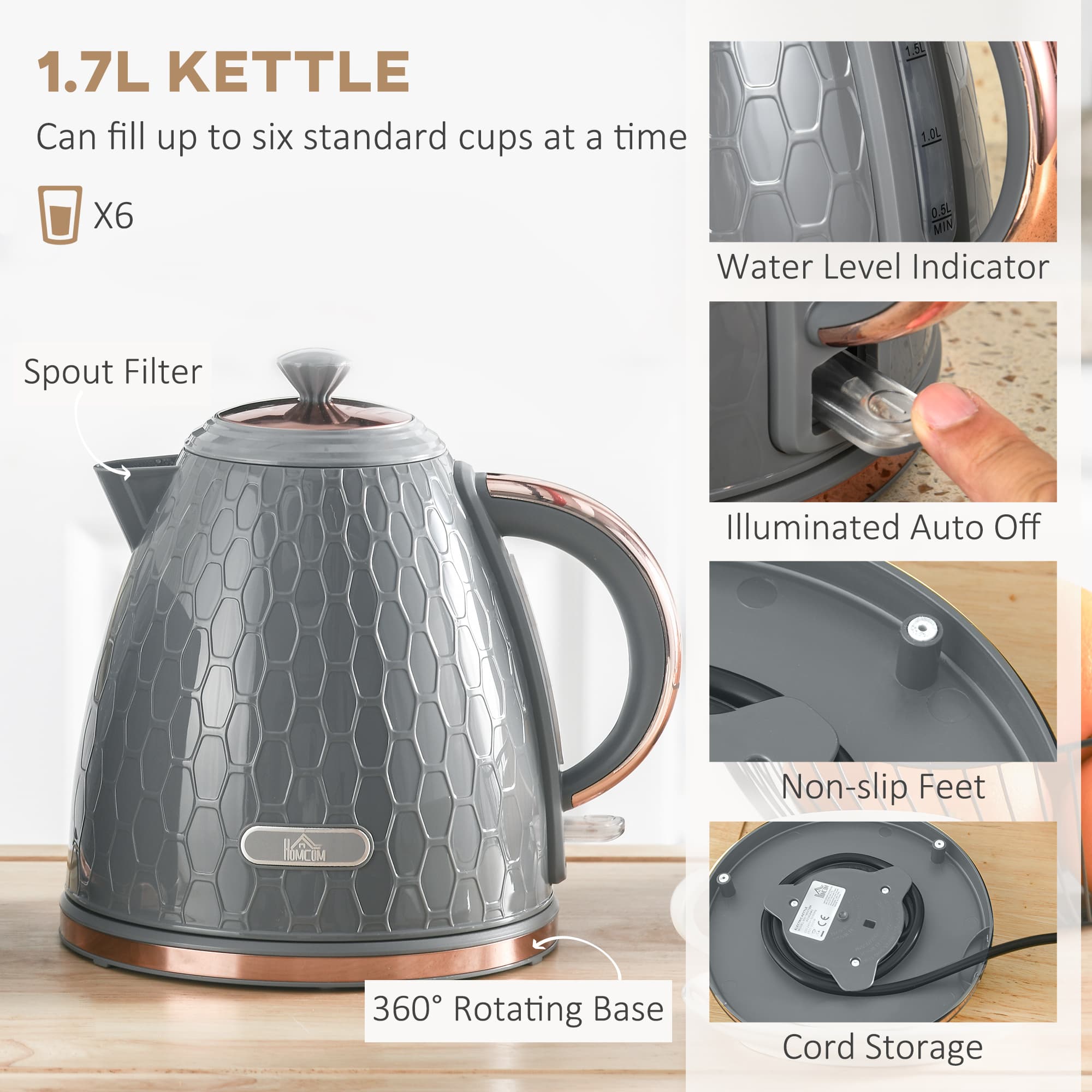 Transform Your Mornings with this Grey Honeycomb Breakfast Set - image 1