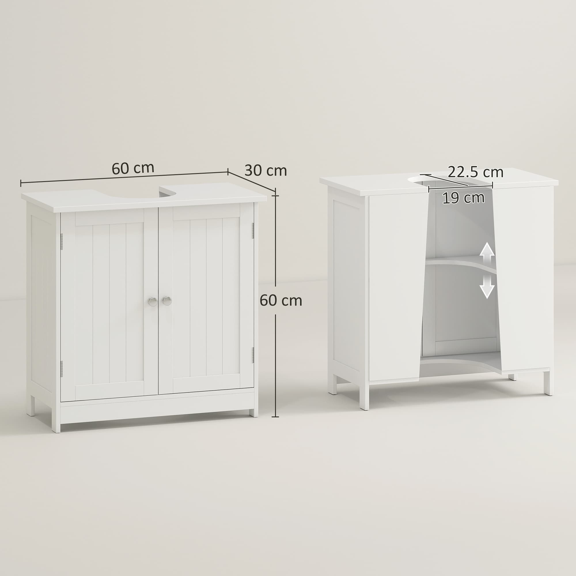 White Under Sink Bathroom Storage Cabinet - image 8