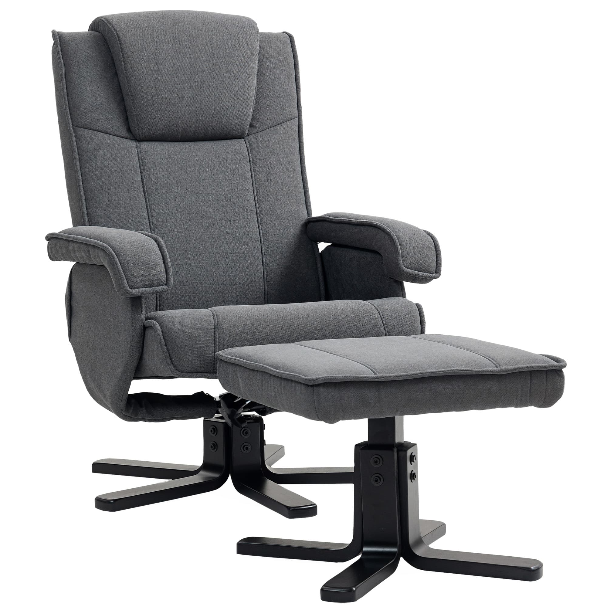 Transform Your Space: Charcoal Grey Velvet Recliner & Footstool - Charcoal grey
