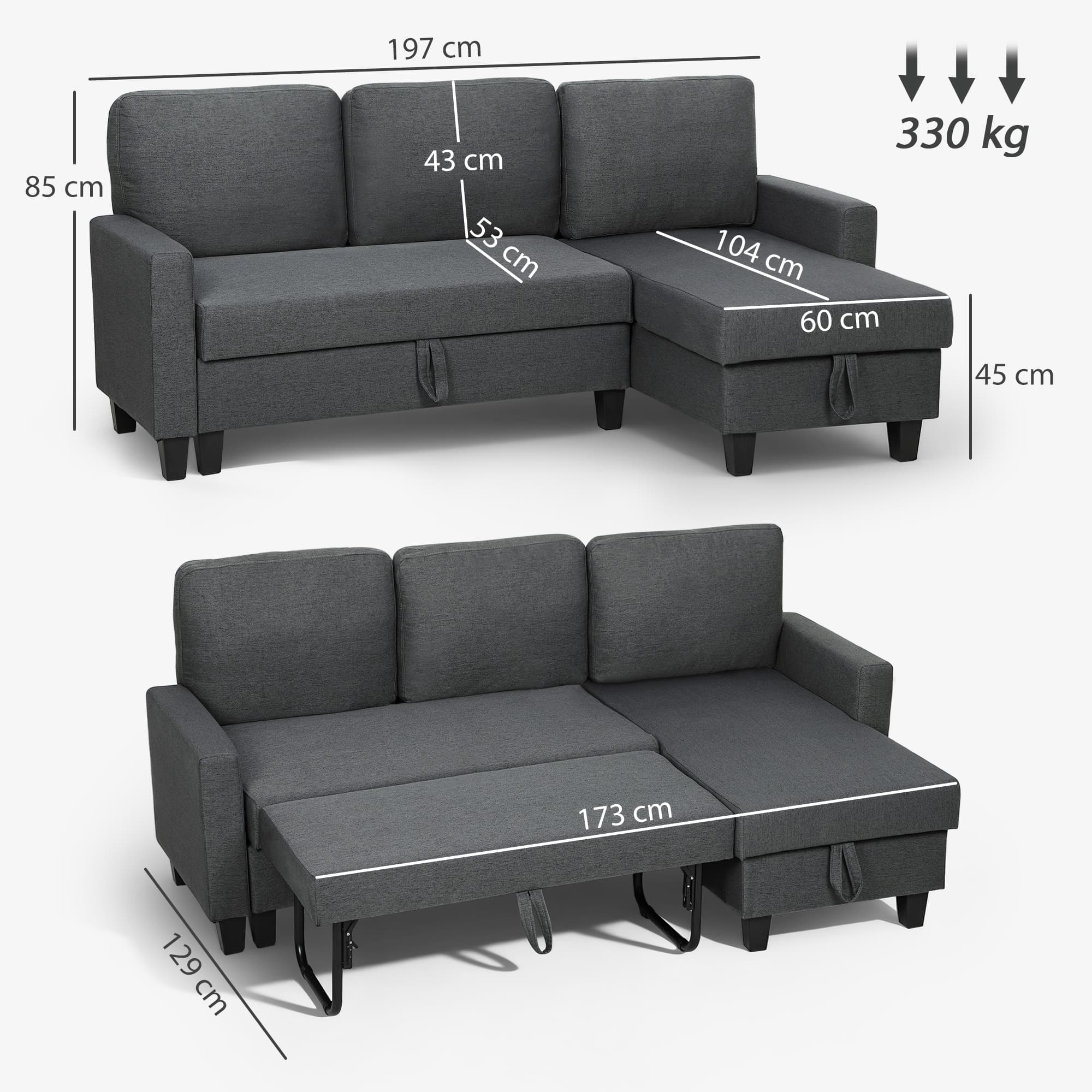 Transform Your Space with this 3-Seater Storage Sofa Bed - image 1