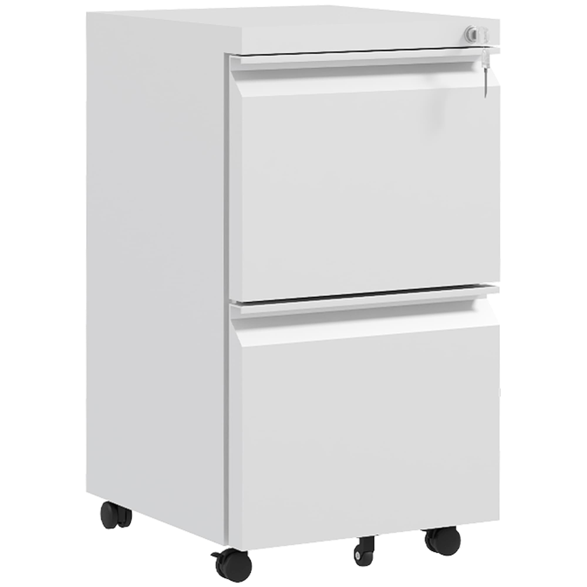 Vinsetto Lockable Mobile Filing Cabinet in Crisp White - White
