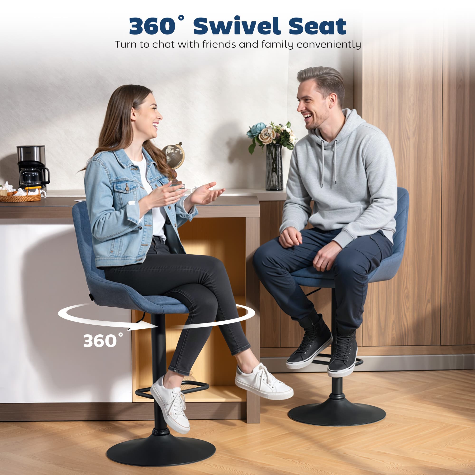 Transform Your Kitchen with Dark Blue Retro Bar Stools - image 5