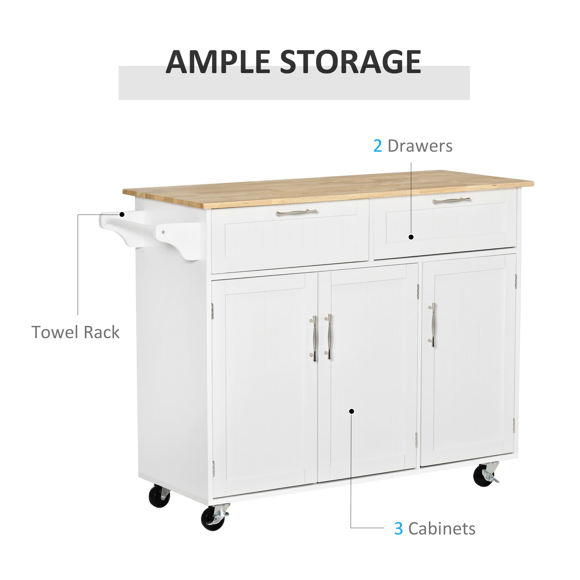 Effortless Storage with Our White Mobile Kitchen Island - image 5