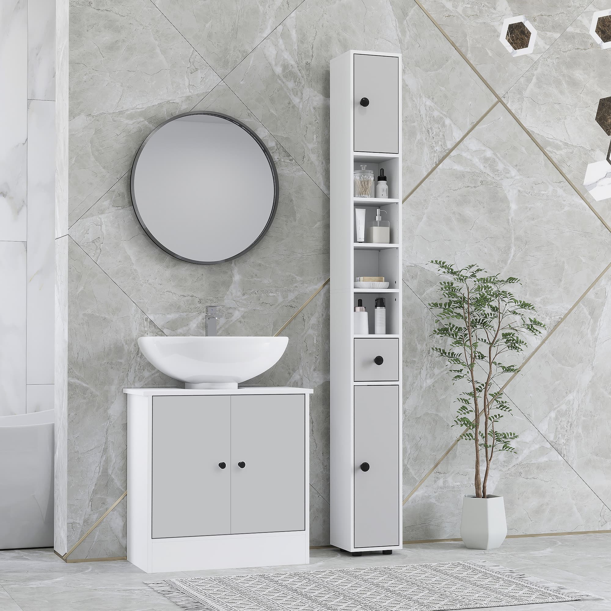 Maximise Space with the Kleankin Slim Light Grey Cabinet - image 1