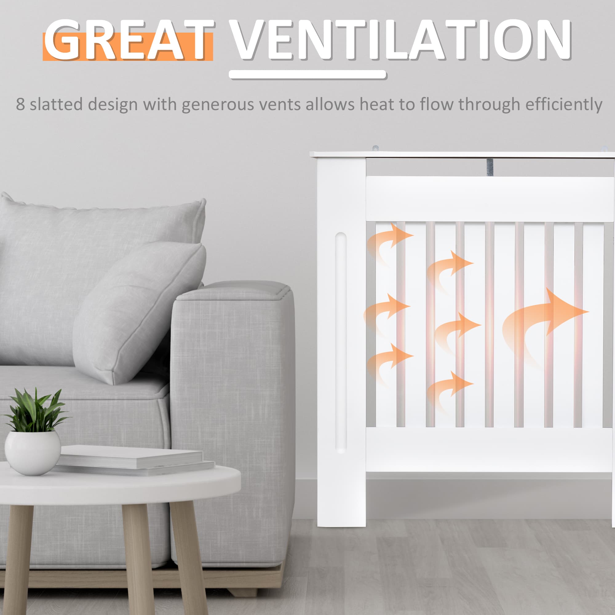 A Neat, Slimline Radiator Cover in Painted White MDF - image 10