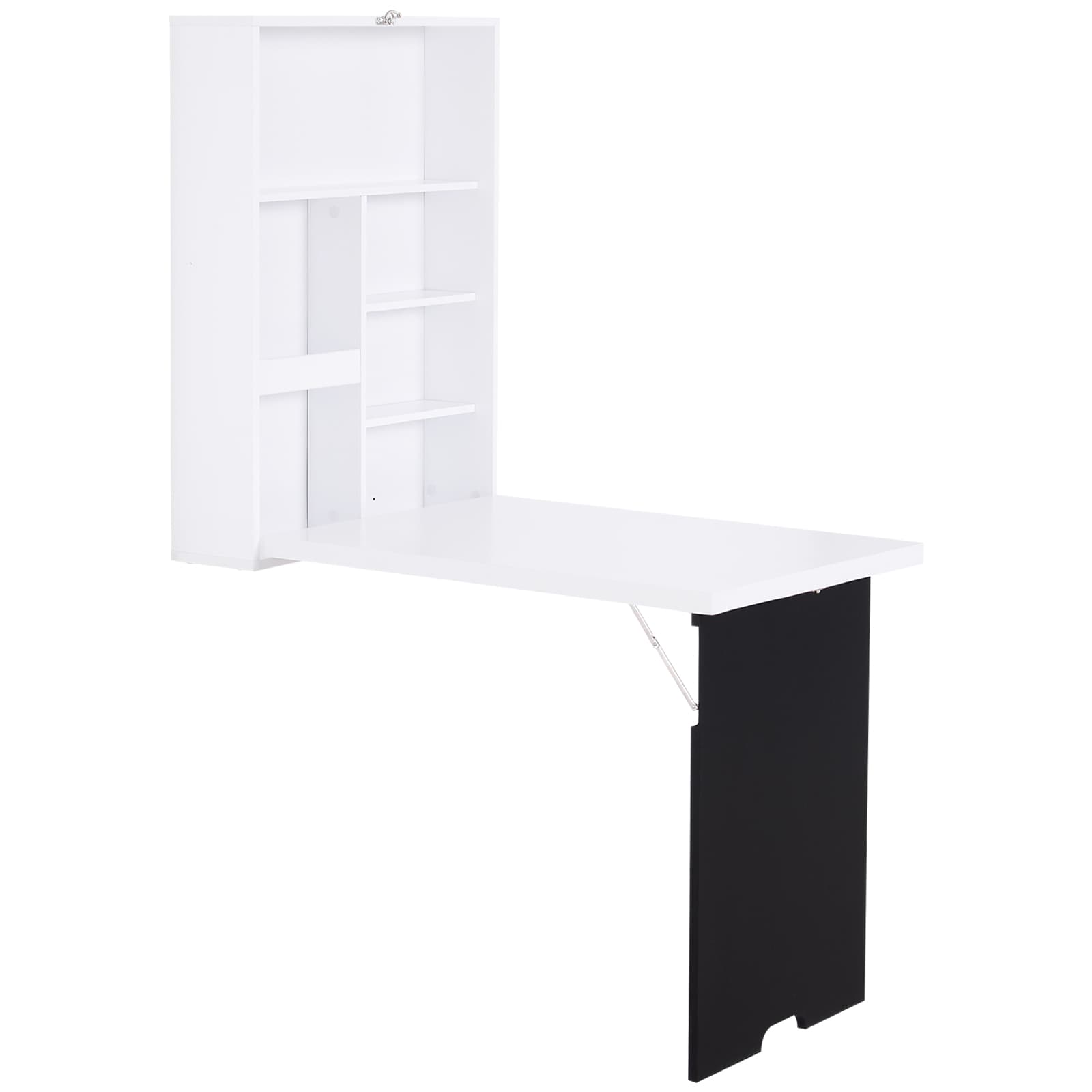 Transform Your Space with this Wall-Mounted Folding Desk - White Black