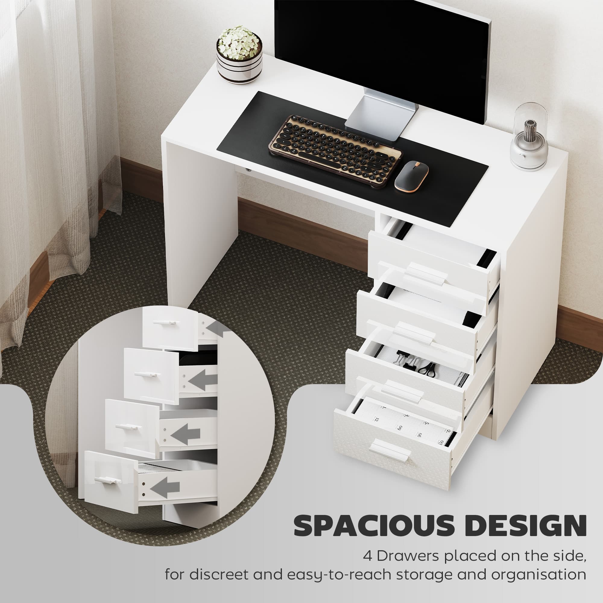 Transform Your Workspace with this High Gloss White Desk - image 2
